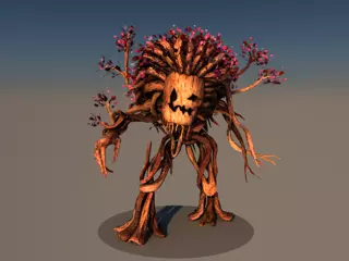treeman with 4 animations Low-poly 3D model_0