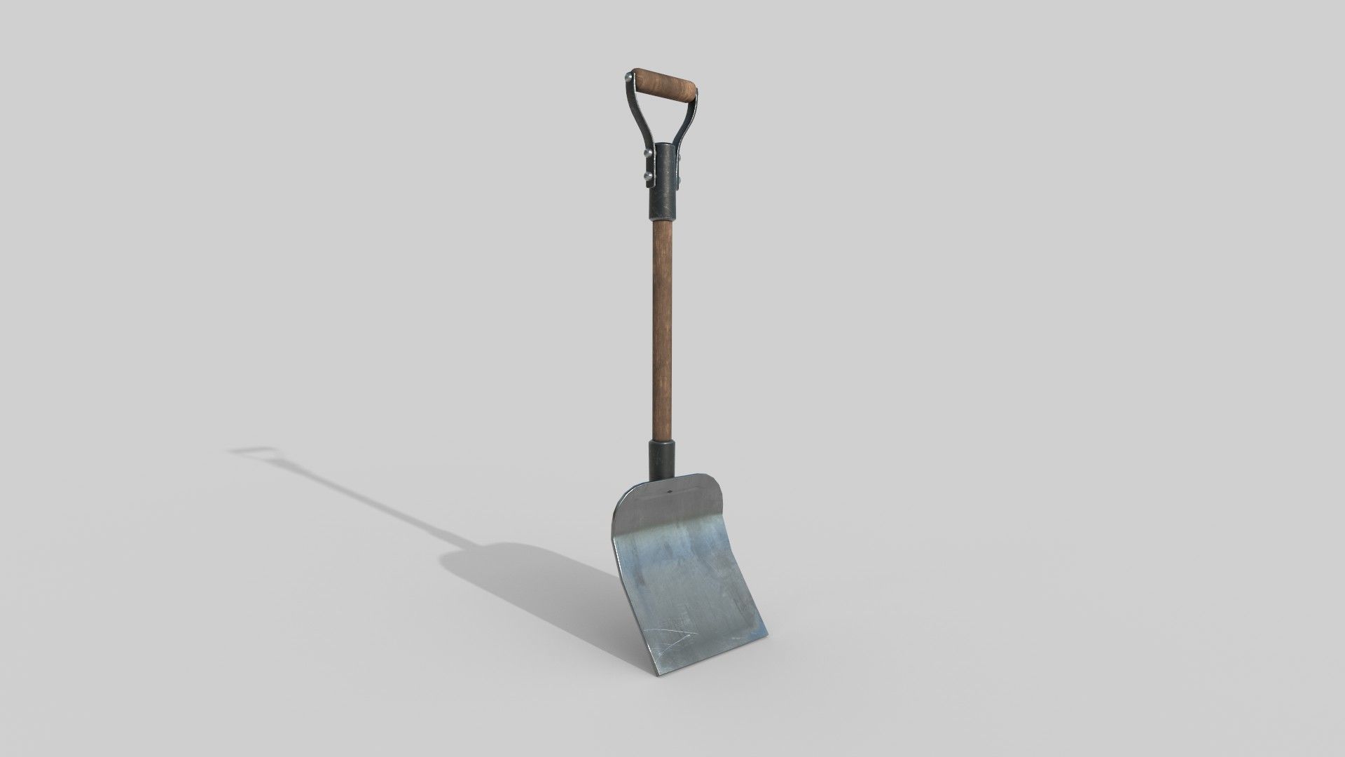 Shovel Low-poly 3D model_1