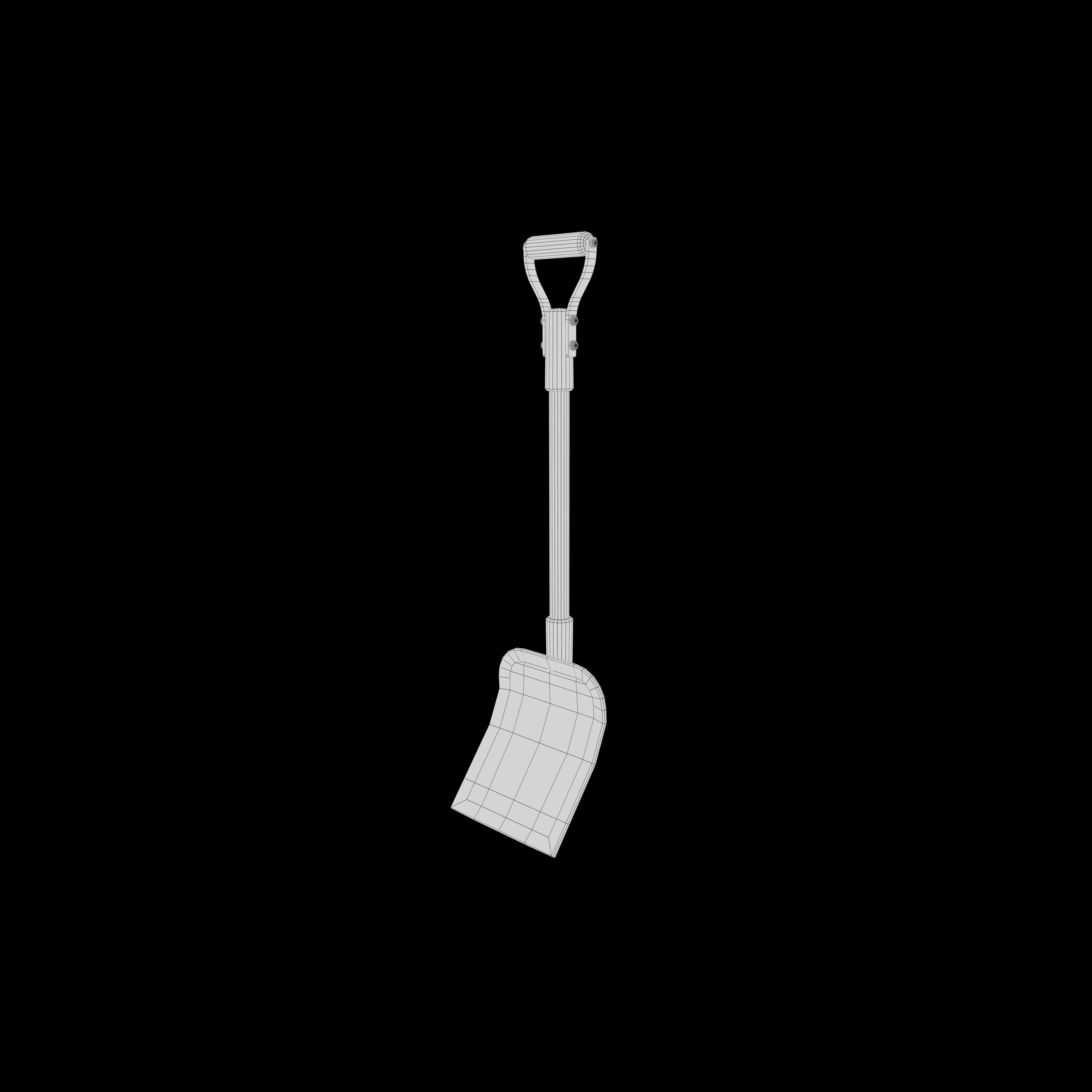 Shovel Low-poly 3D model_5