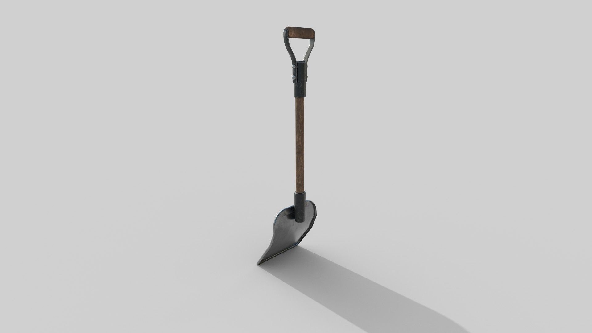 Shovel Low-poly 3D model_4