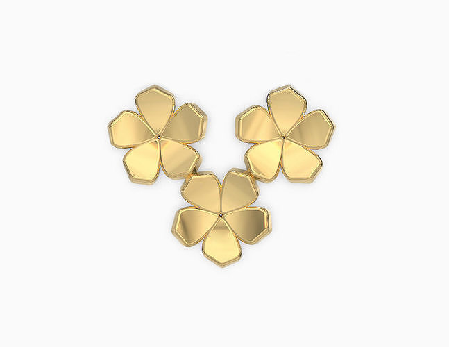 Three flowers pendant 3D print model