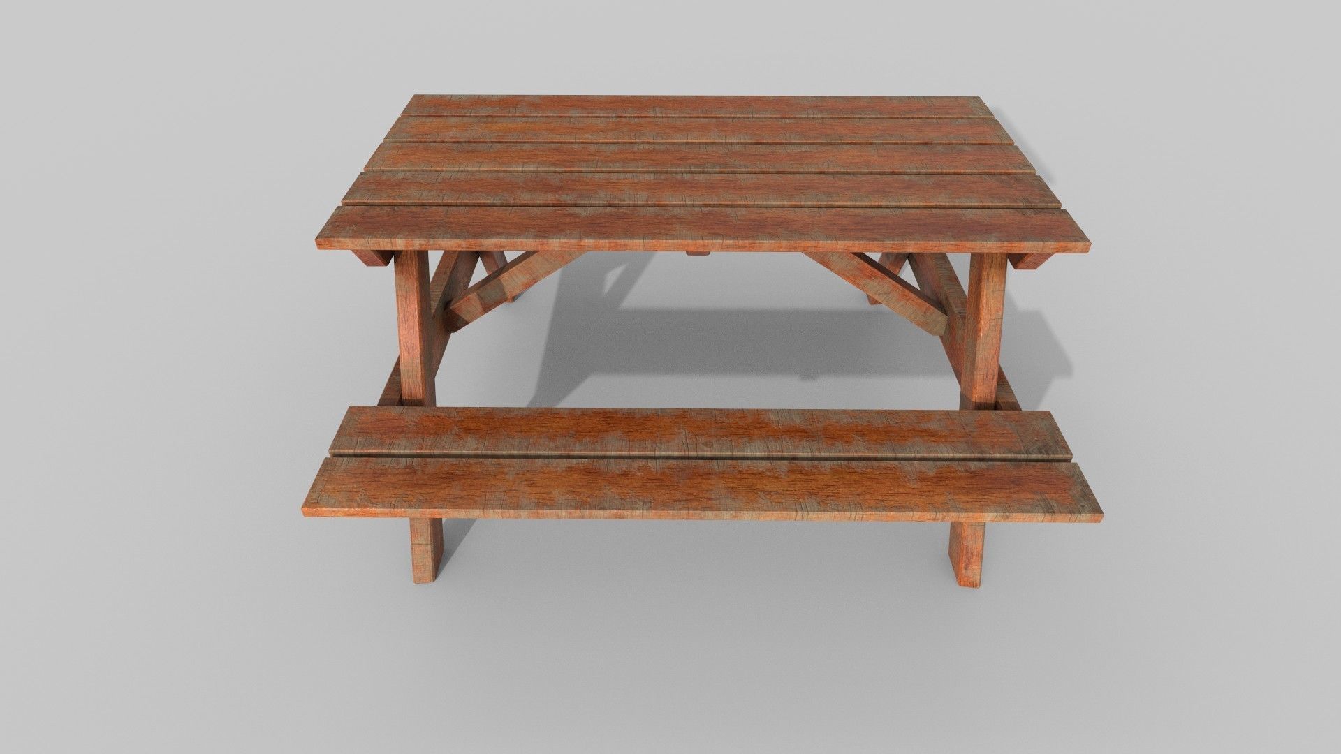 Outdoor table Low-poly 3D model_2