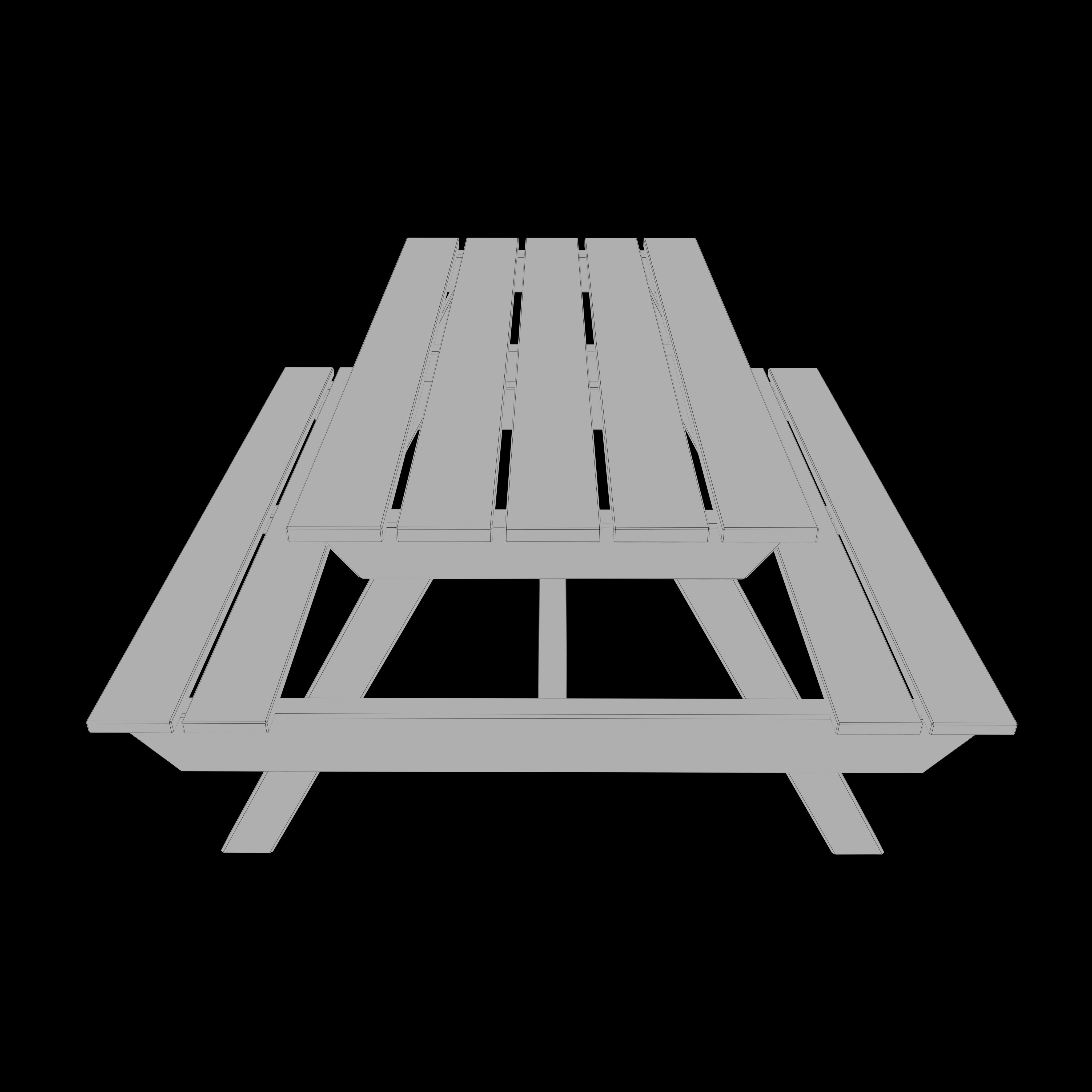 Outdoor table Low-poly 3D model_7