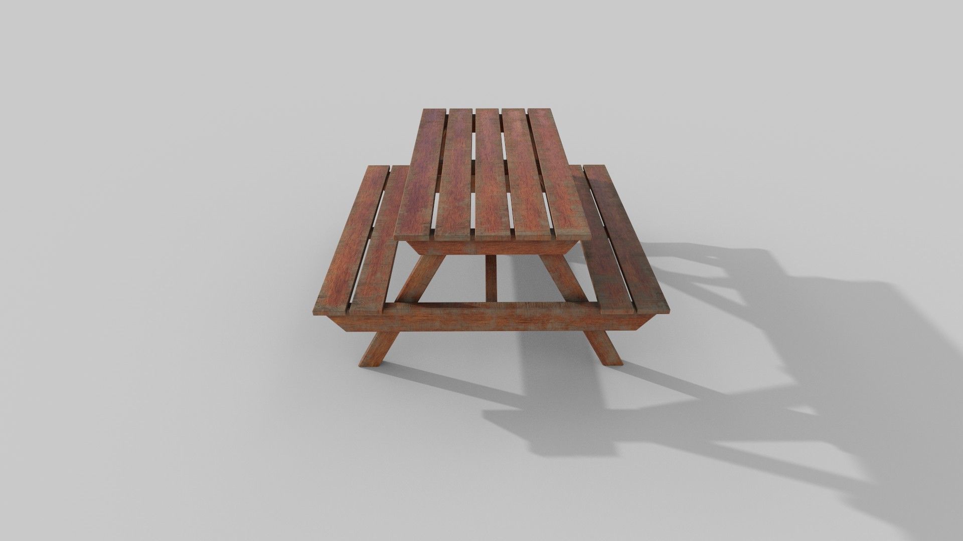 Outdoor table Low-poly 3D model_1