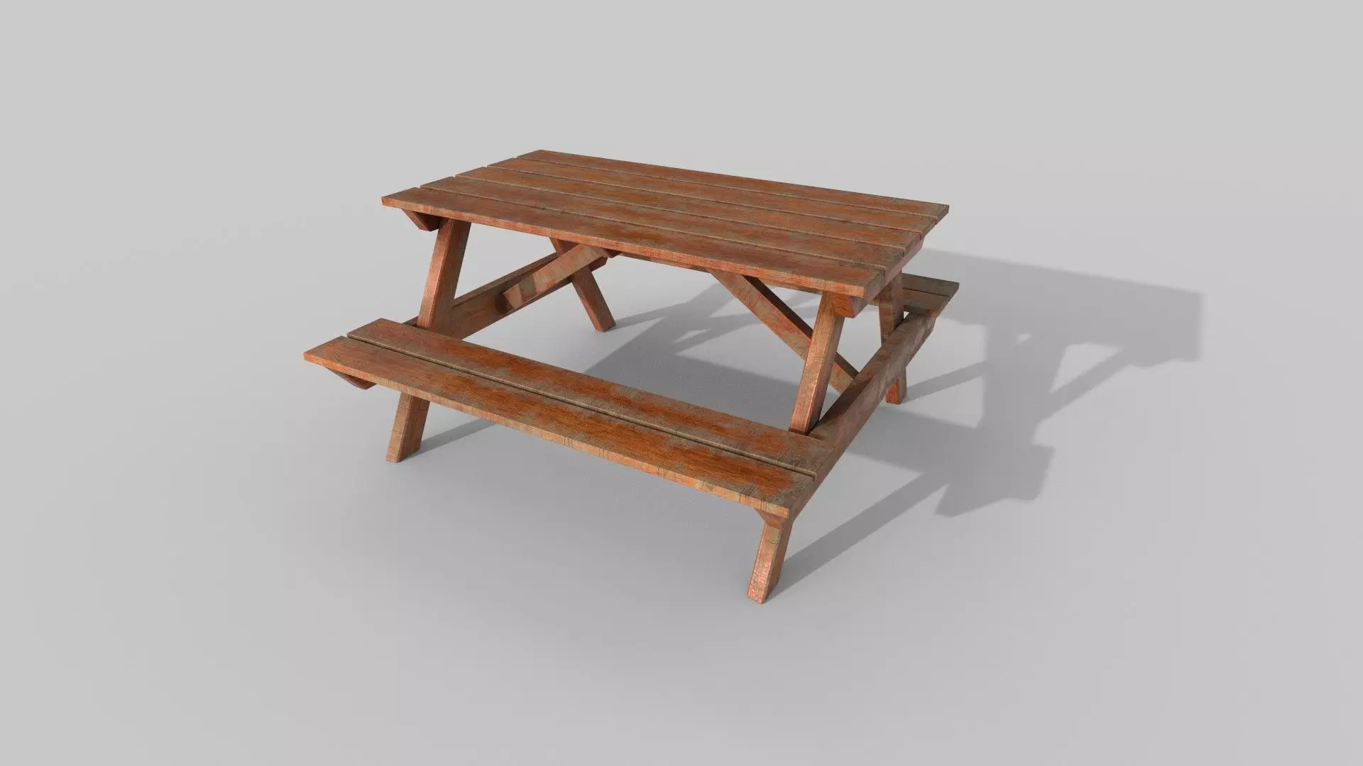 Outdoor table Low-poly 3D model_0