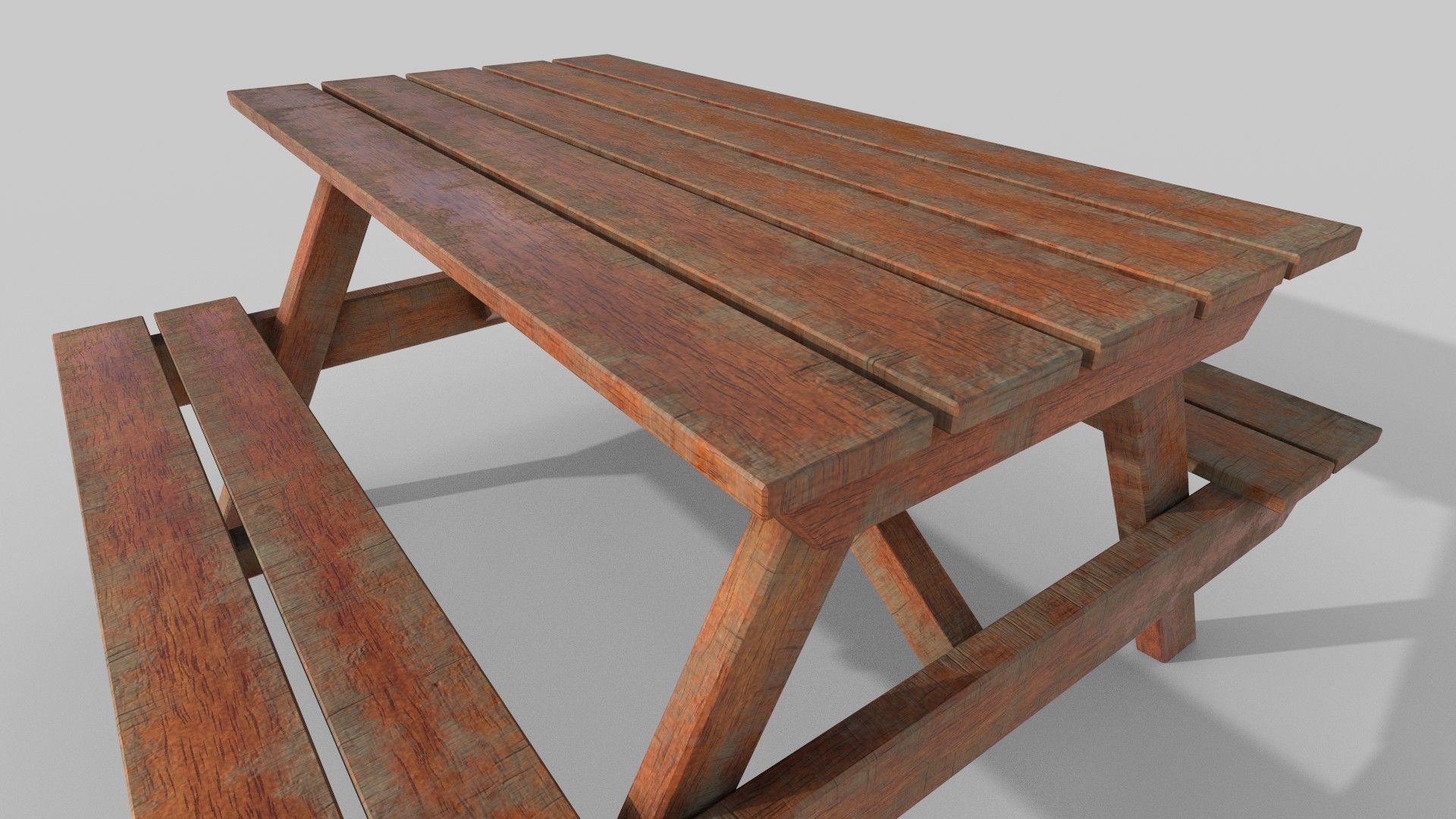 Outdoor table Low-poly 3D model_3