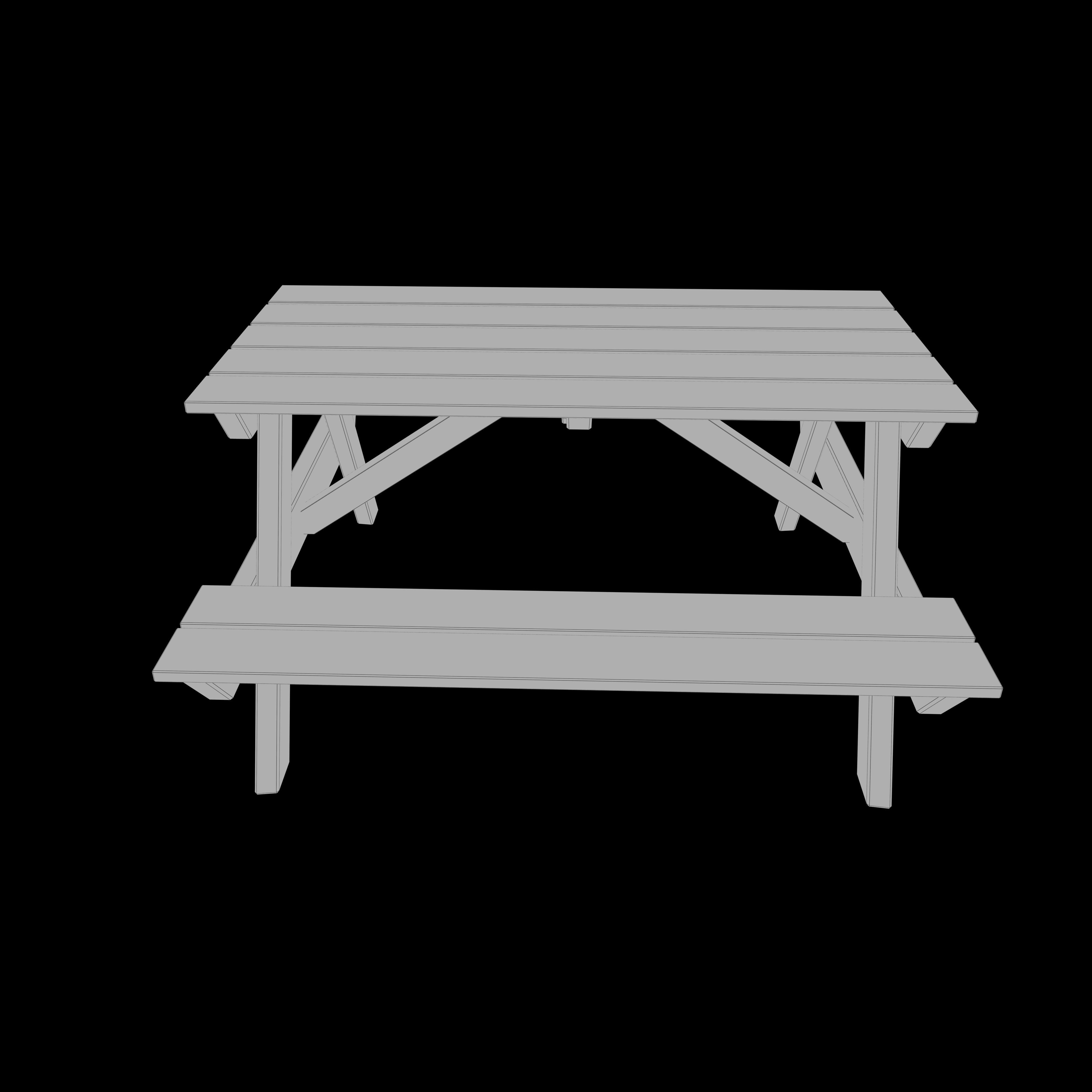 Outdoor table Low-poly 3D model_5