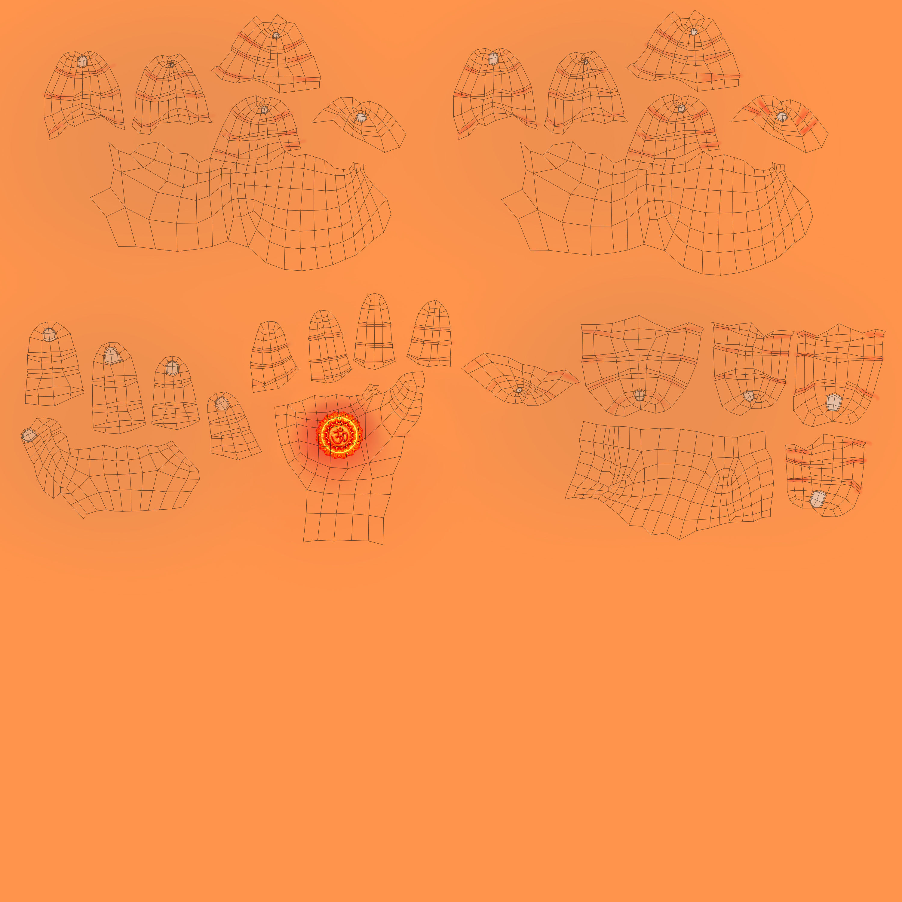 Ganesh idol Low-poly 3D model_13