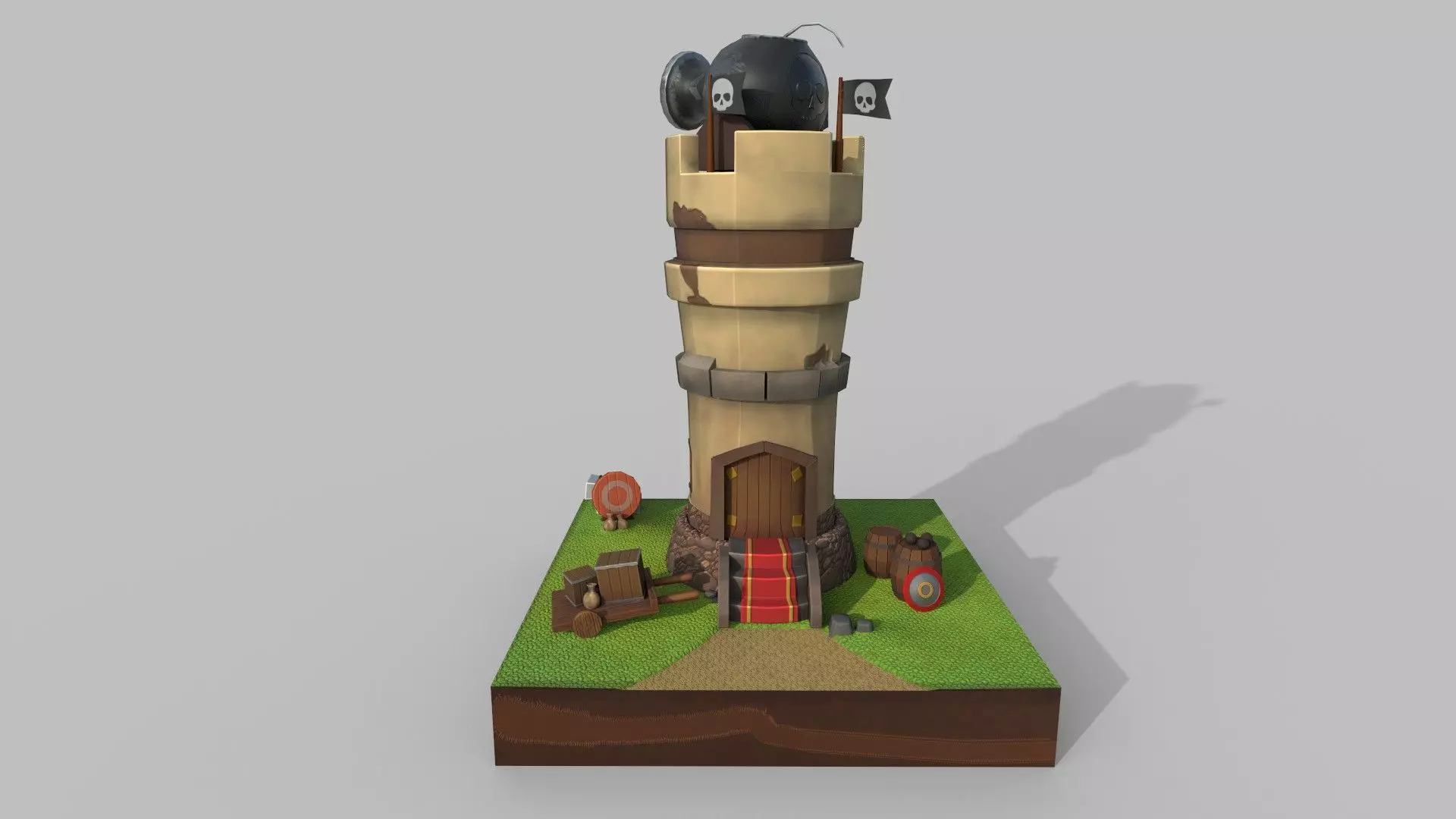 Stylized Tower Low-poly 3D model_0
