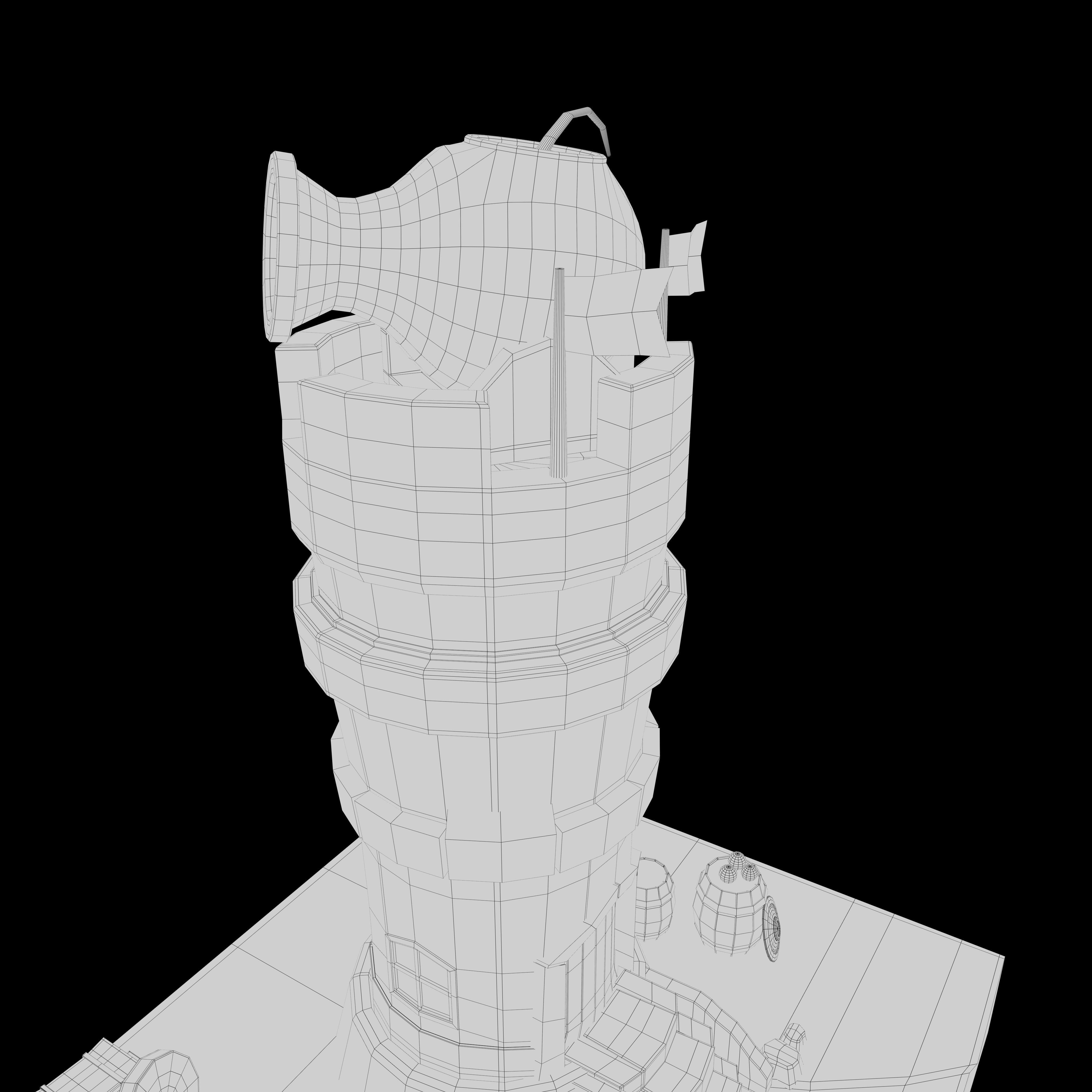 Stylized Tower Low-poly 3D model_8