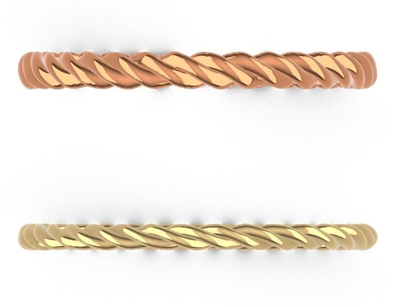 2 styles rope ring stl verified 3D print model_3