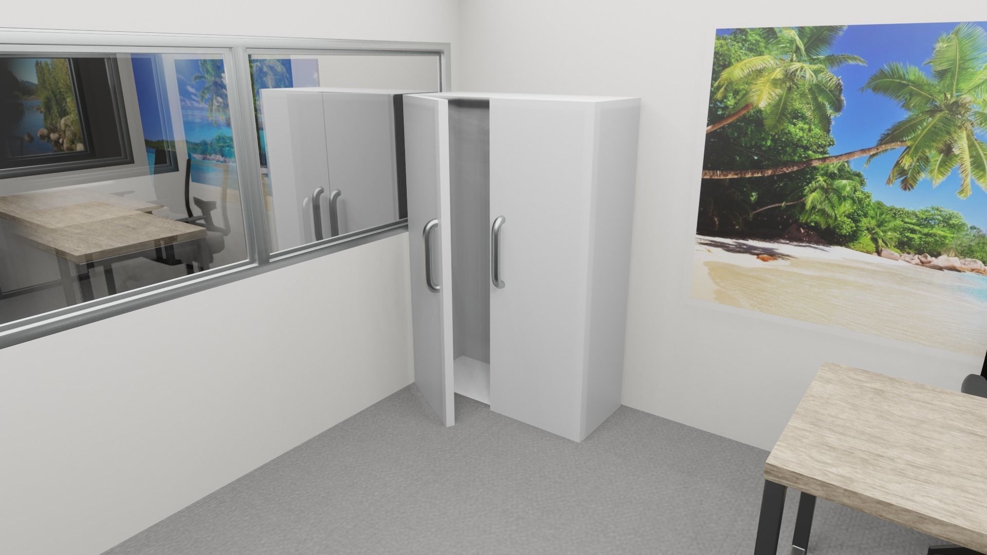 CONFERENCEROOM TABLE and CHAIR and CABINET LOWPOLY PBR MODEL Low-poly 3D model_14