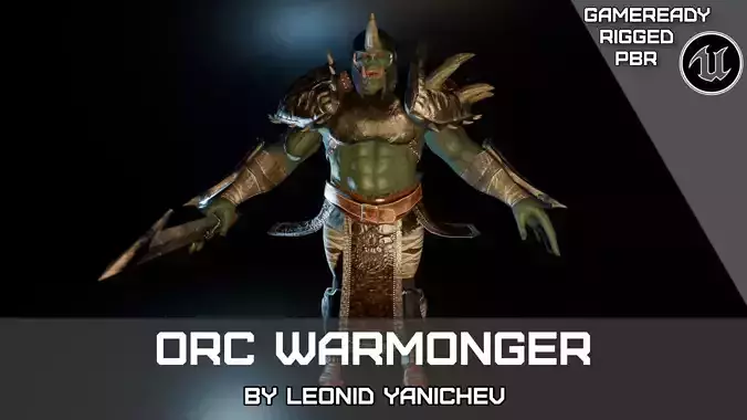 Orc Warmonger for Unity and Unreal Low-poly 3D model