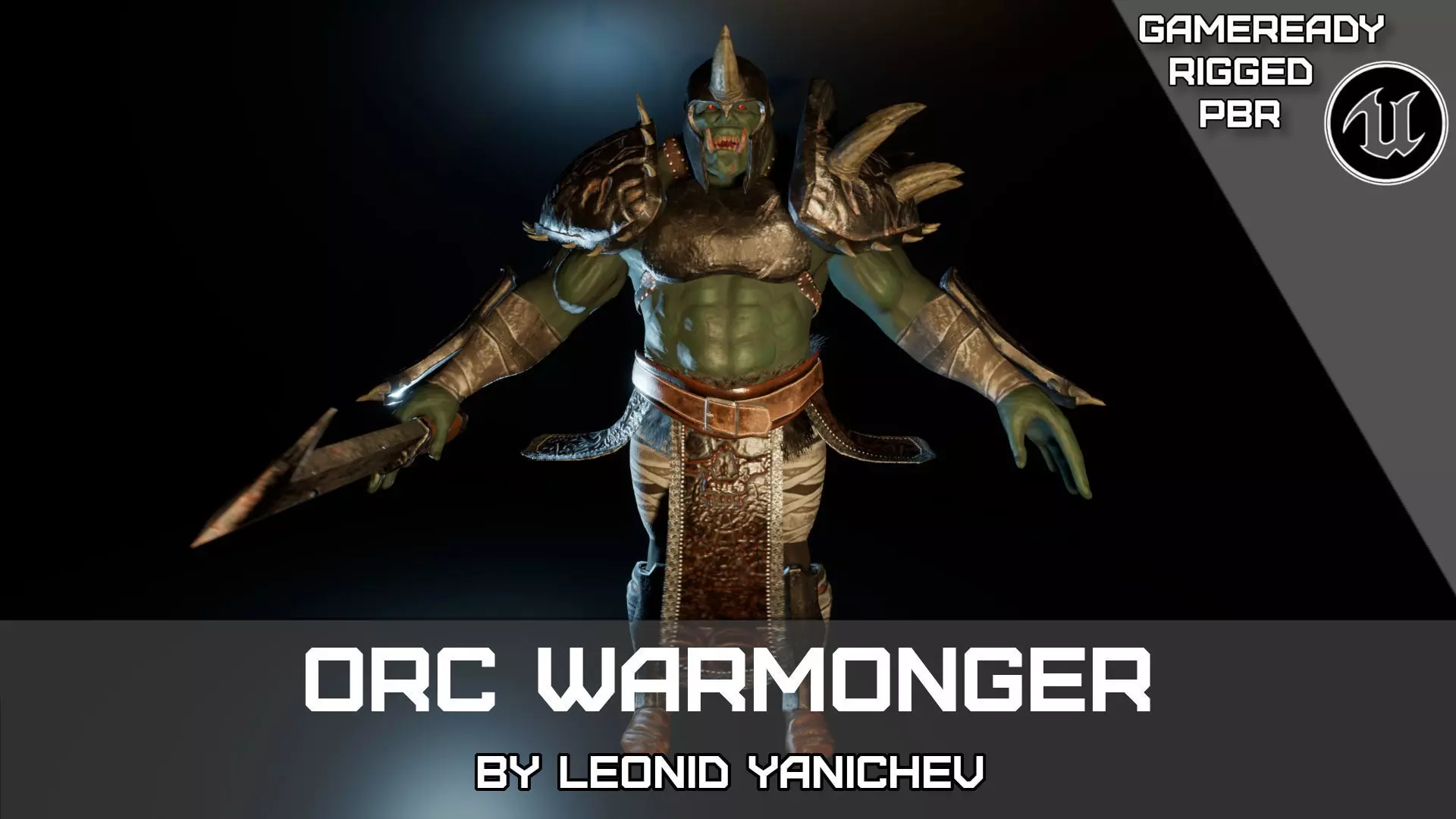 Orc Warmonger for Unity and Unreal Low-poly 3D model_0