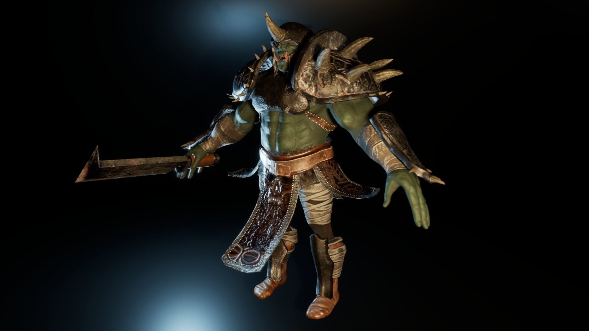 Orc Warmonger for Unity and Unreal Low-poly 3D model_3
