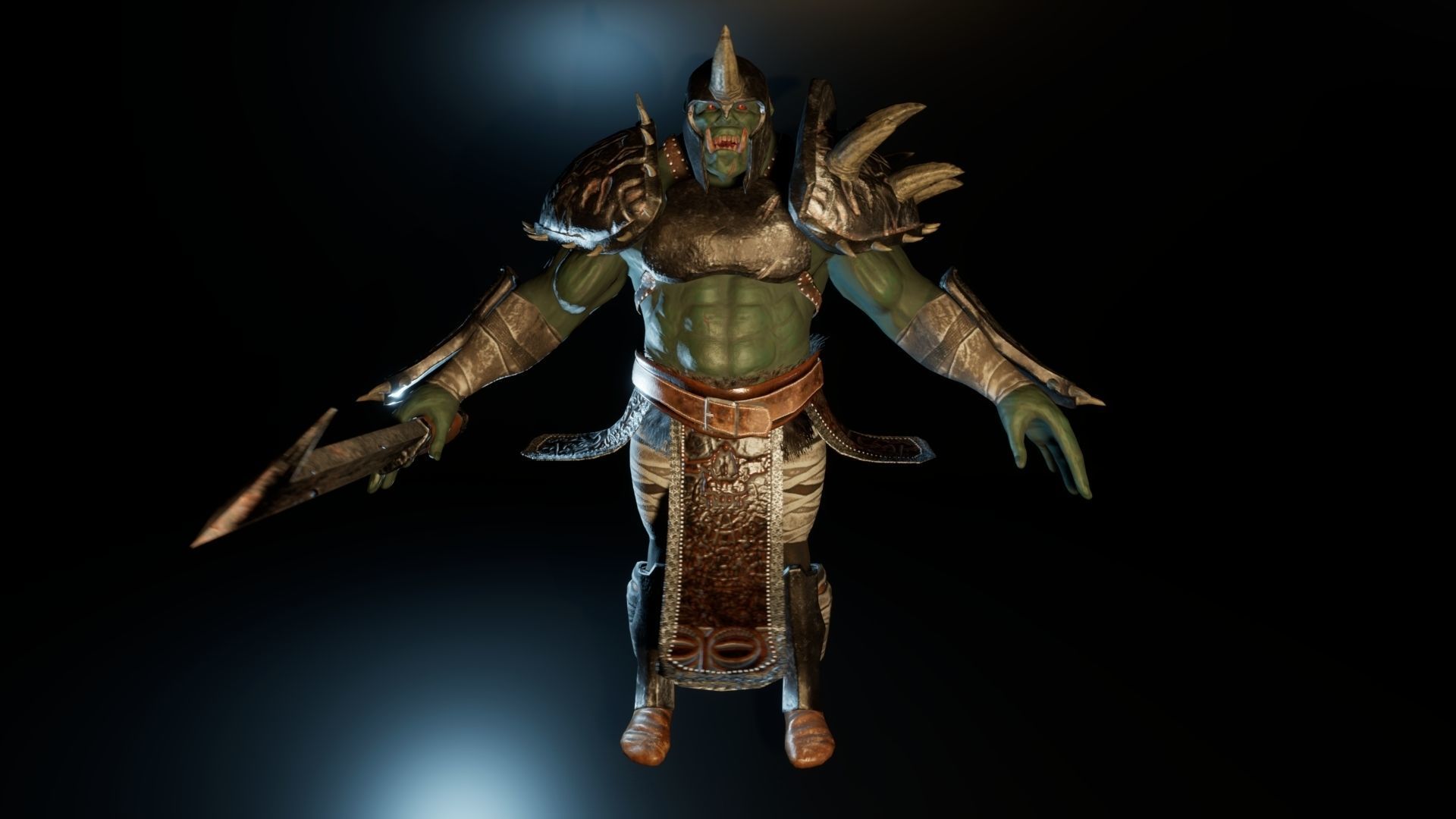 Orc Warmonger for Unity and Unreal Low-poly 3D model_2
