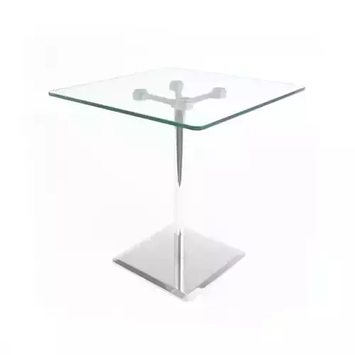 Glass Chrome Square Table