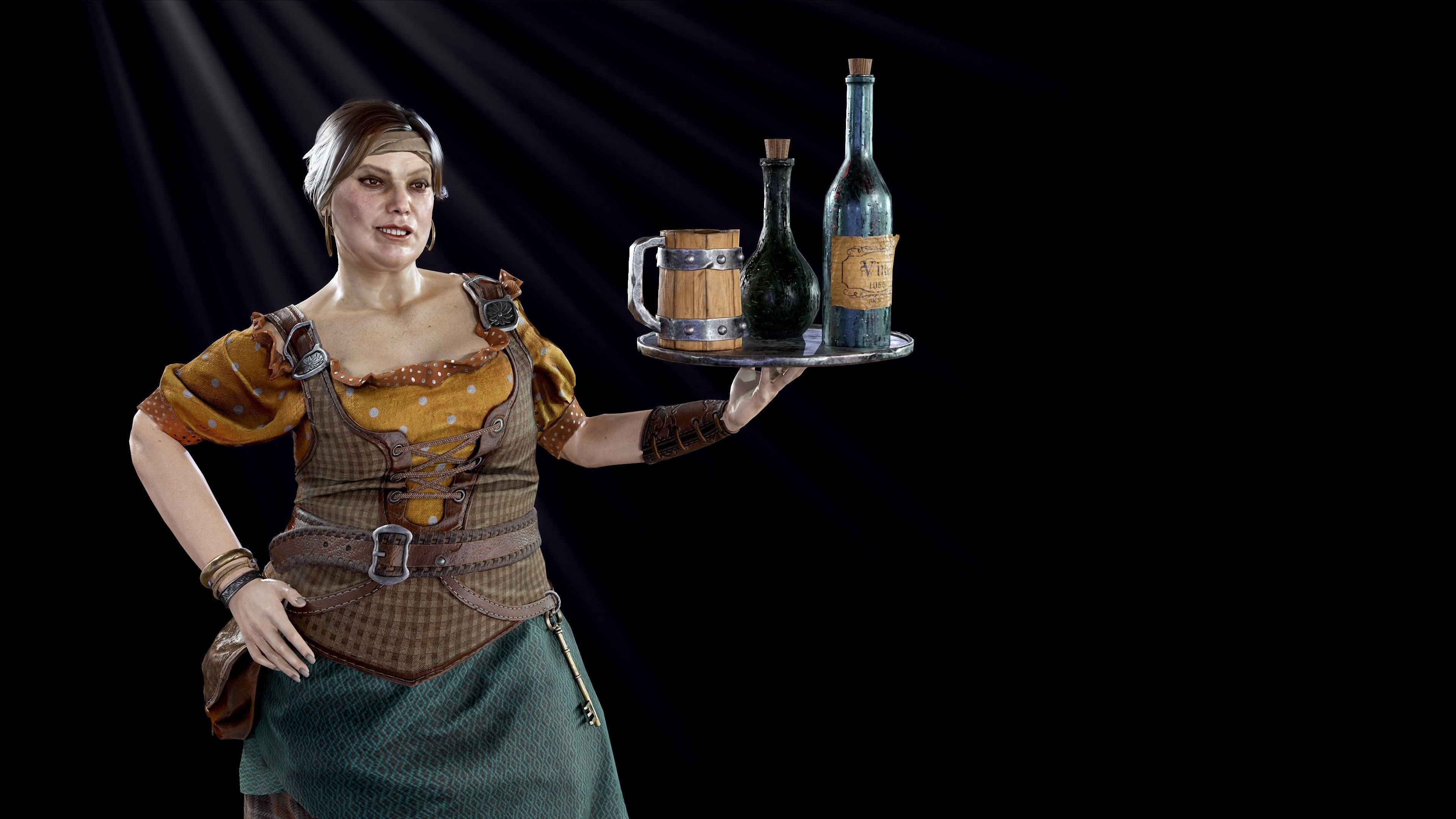 Barmaid Low-poly 3D model_8