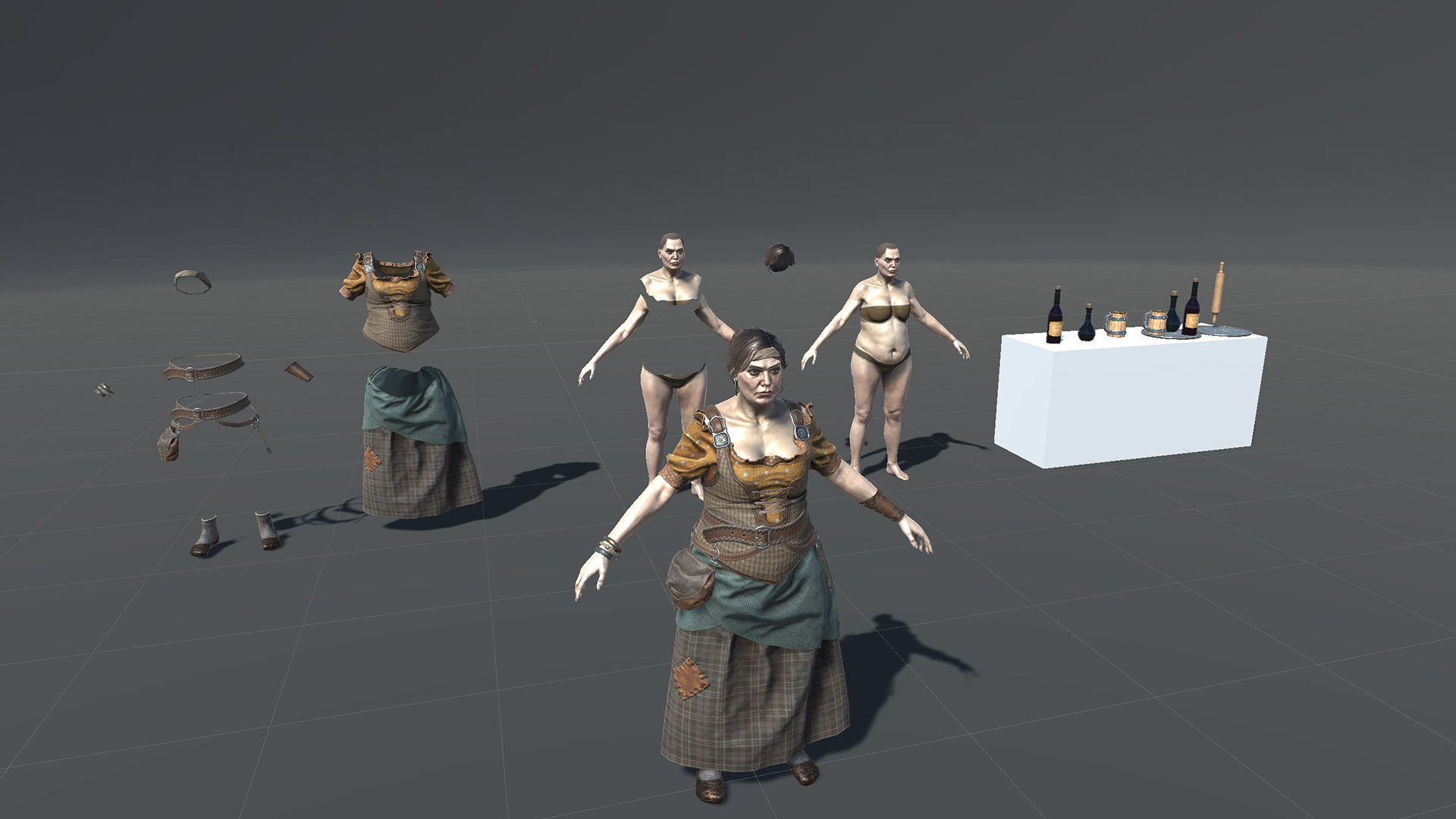 Barmaid Low-poly 3D model_34