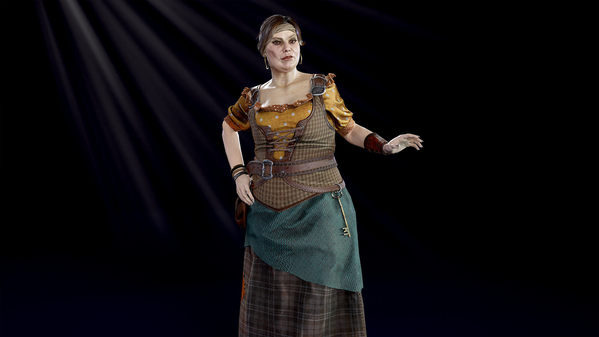 Barmaid Low-poly 3D model_7