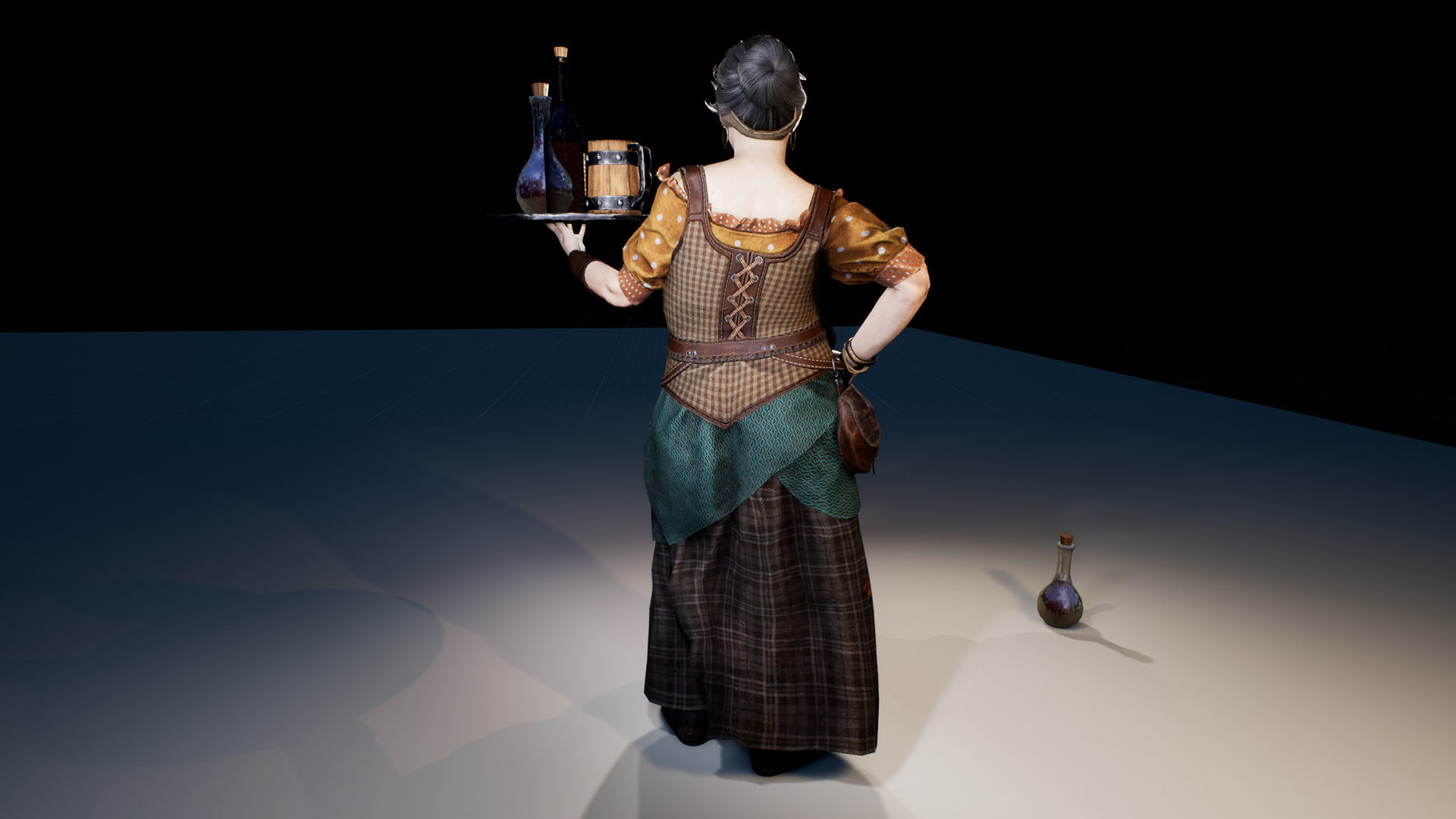 Barmaid Low-poly 3D model_17