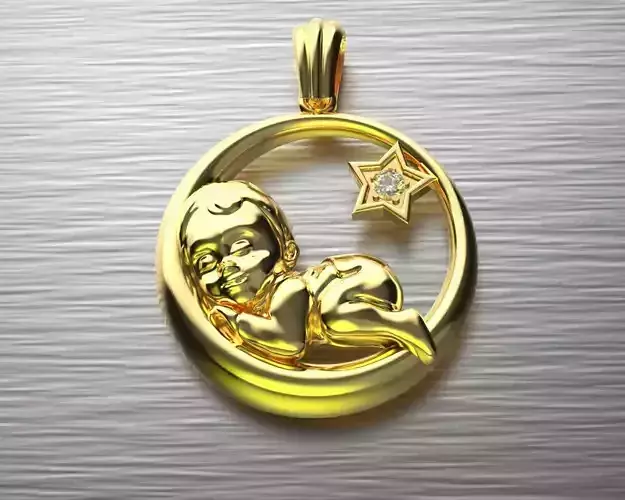 Pendant Boy on the moon