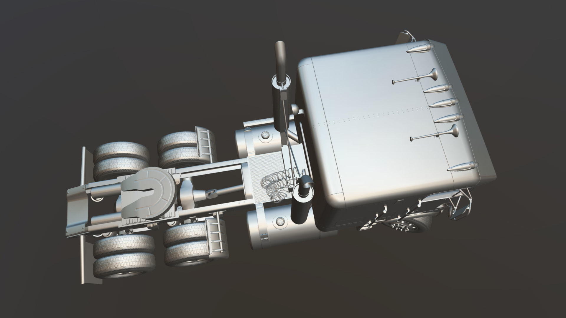 Freightliner cabover semi truck Low-poly 3D model_33