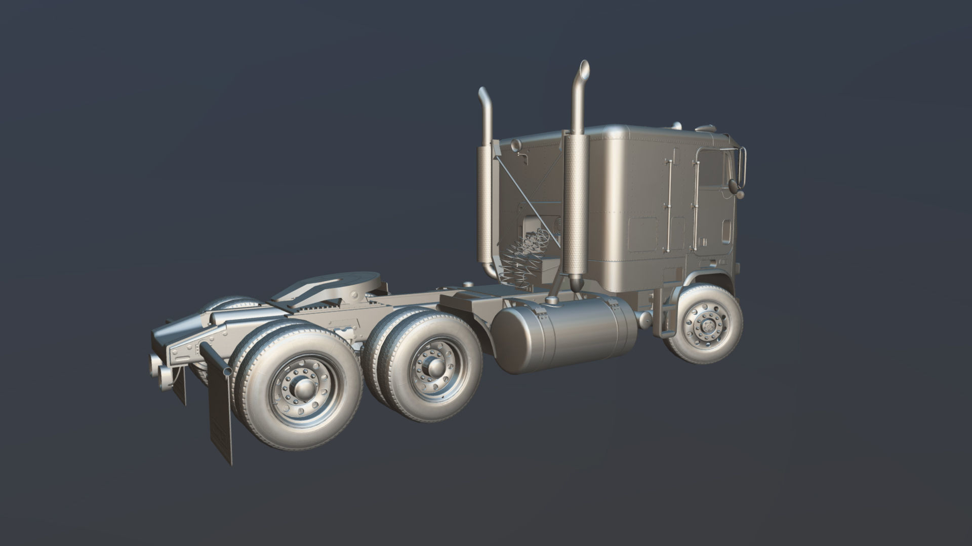 Freightliner cabover semi truck Low-poly 3D model_31
