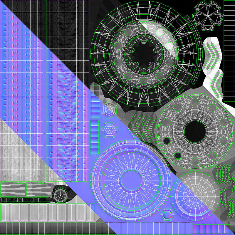 Freightliner cabover semi truck Low-poly 3D model_44