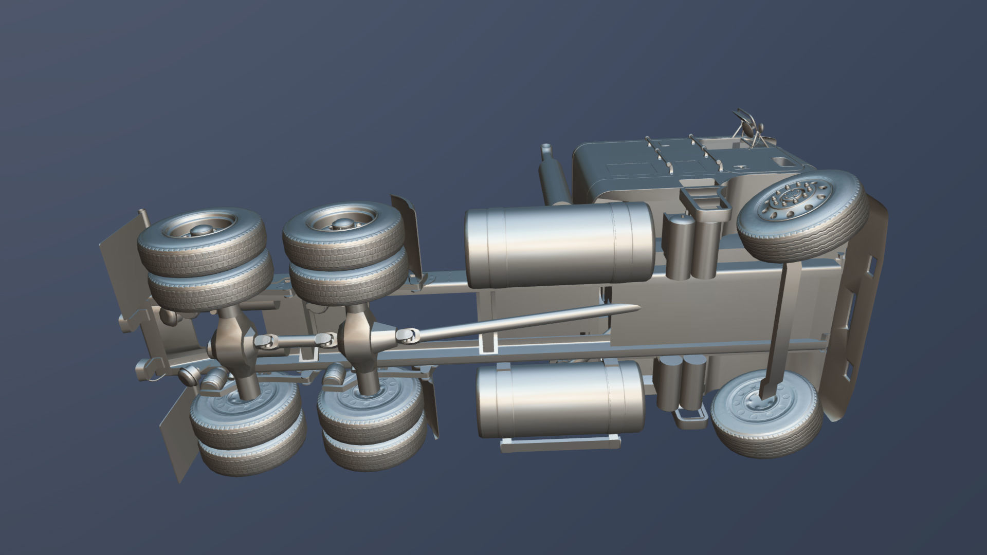 Freightliner cabover semi truck Low-poly 3D model_32