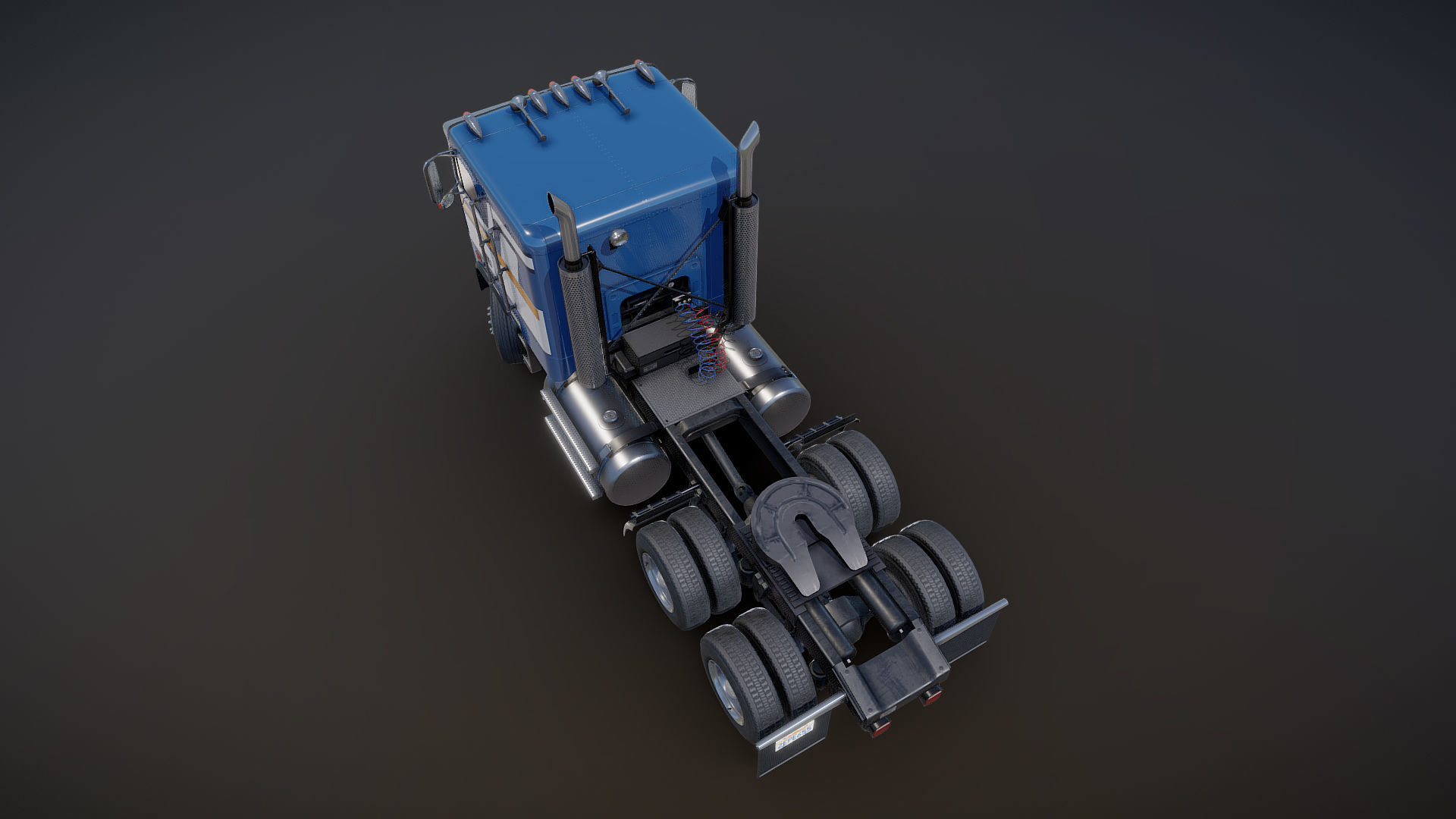 Freightliner cabover semi truck Low-poly 3D model_20