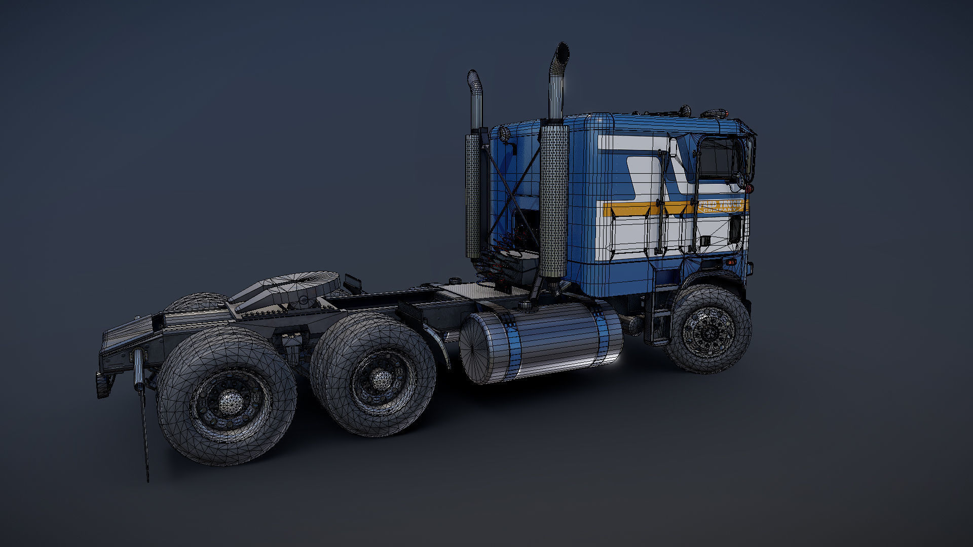 Freightliner cabover semi truck Low-poly 3D model_28