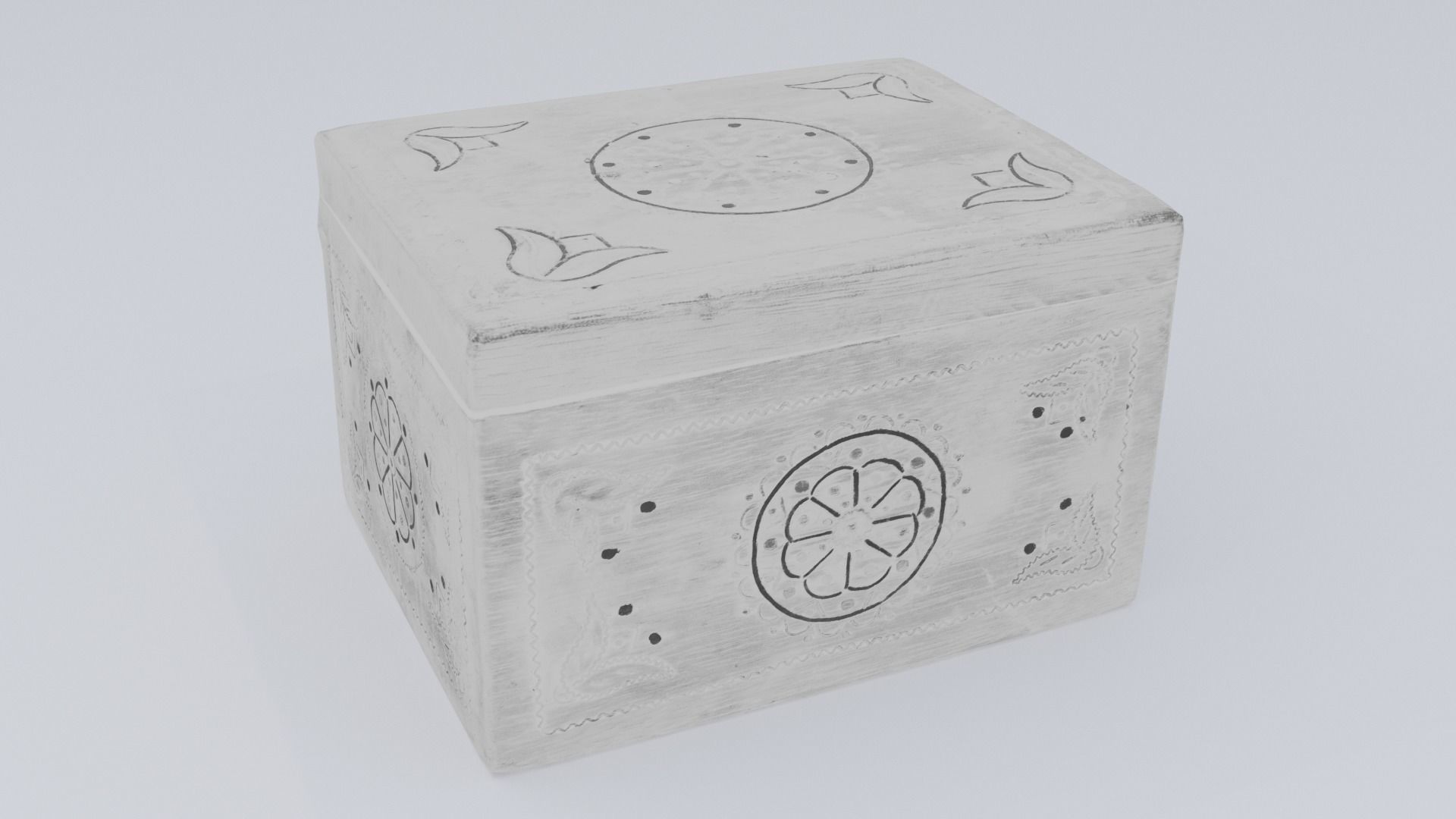 Wooden jewelry box Low-poly 3D model_10