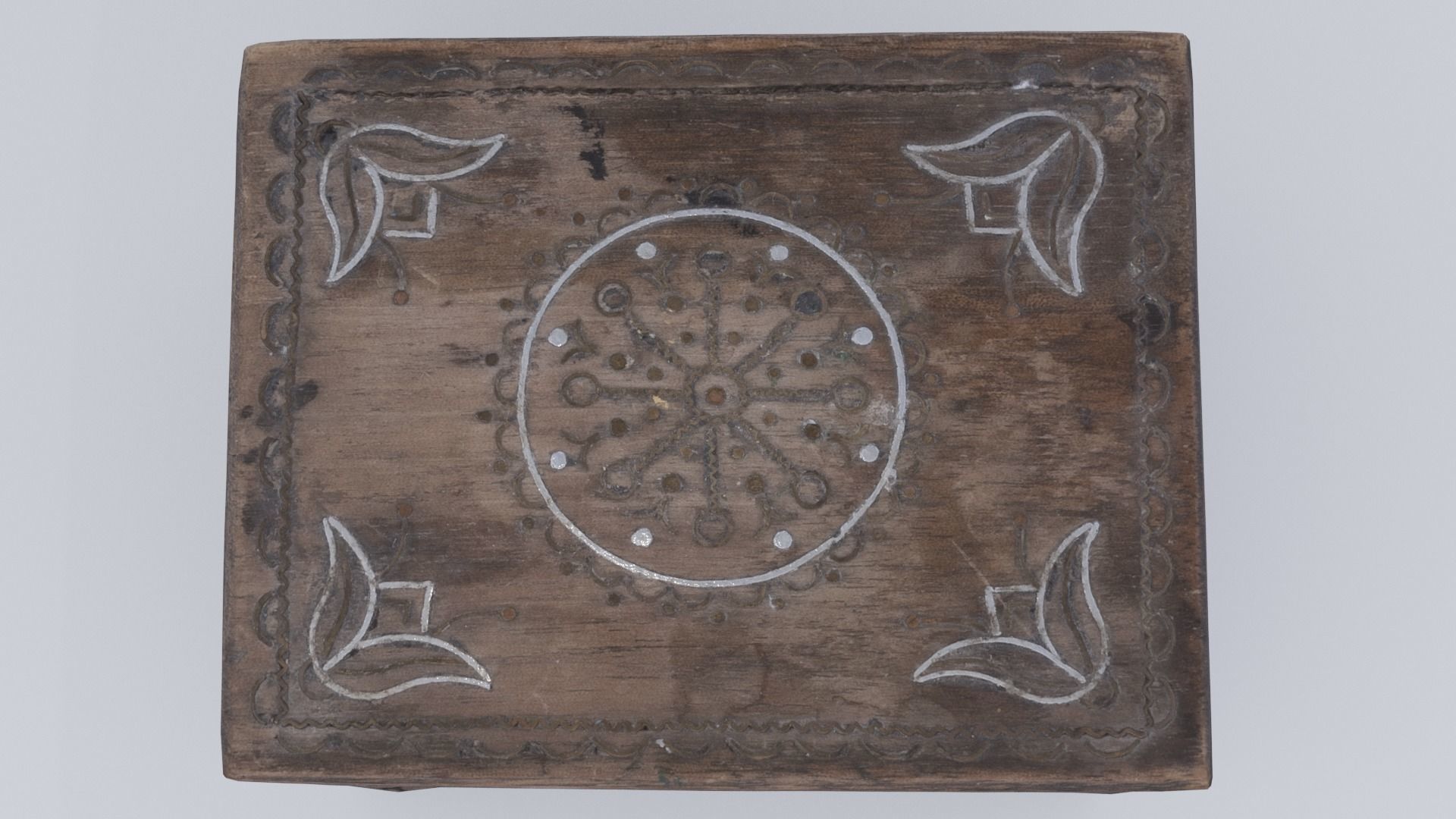 Wooden jewelry box Low-poly 3D model_4