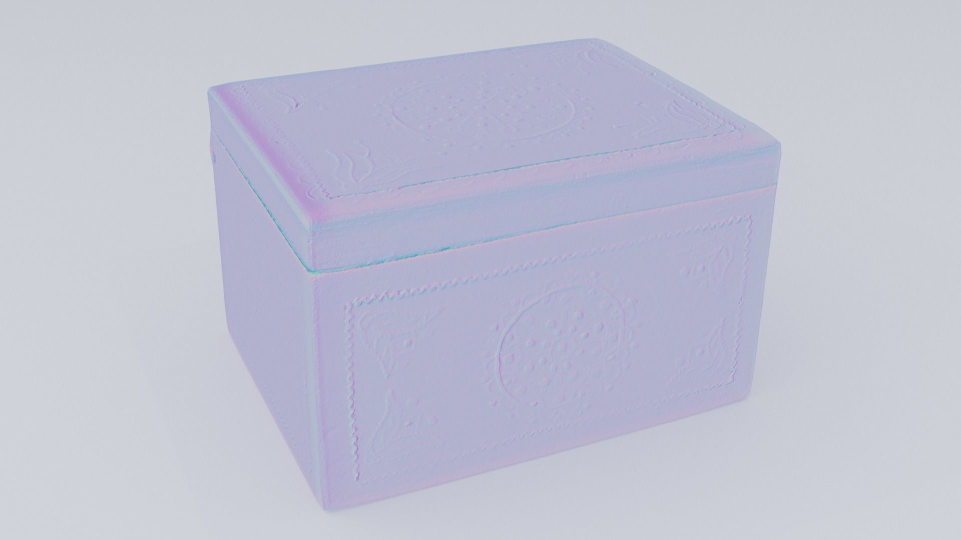 Wooden jewelry box Low-poly 3D model_9