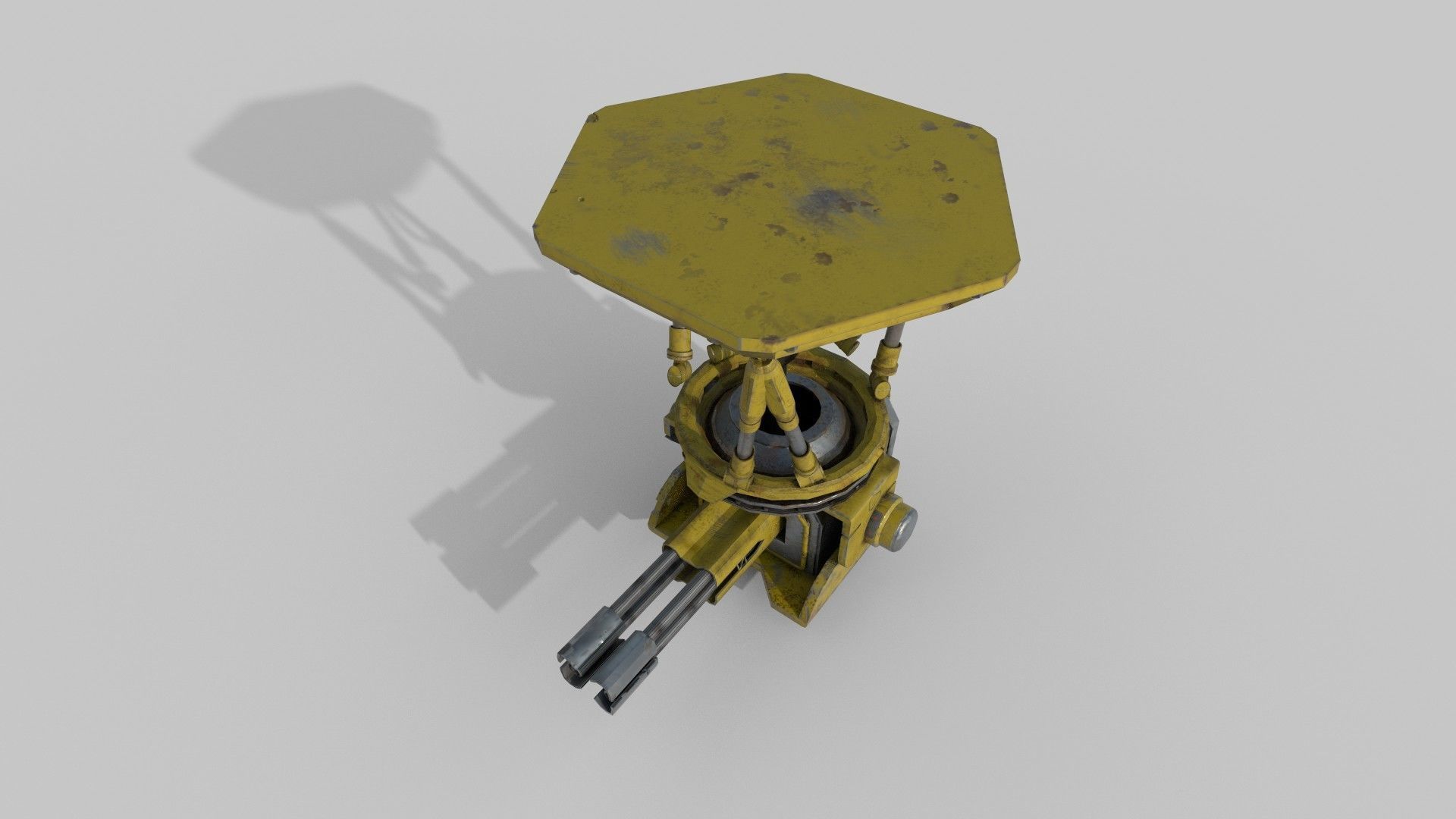 machine gun Low-poly 3D model_2