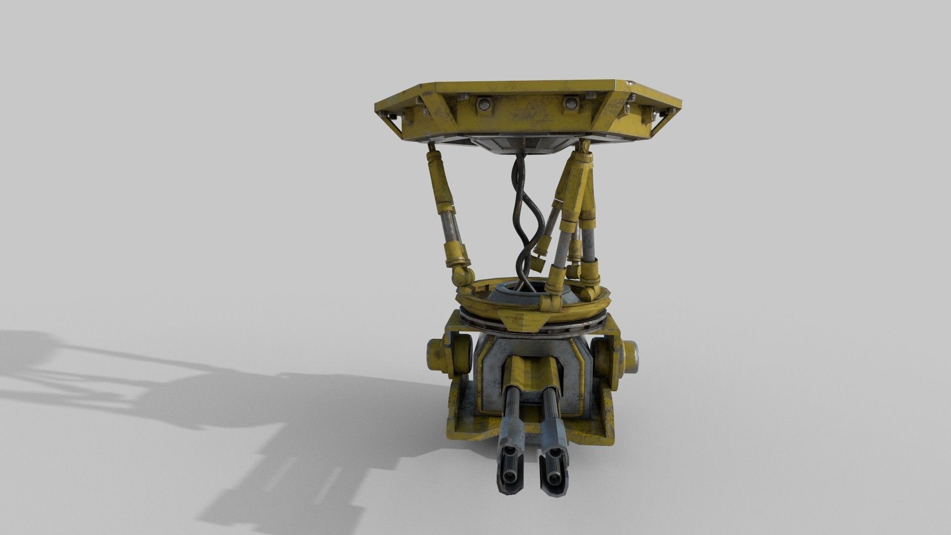 machine gun Low-poly 3D model_1