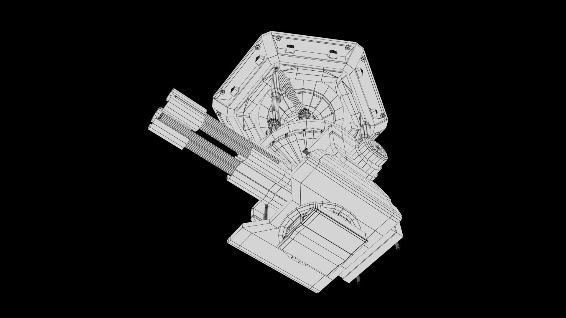 machine gun Low-poly 3D model_9