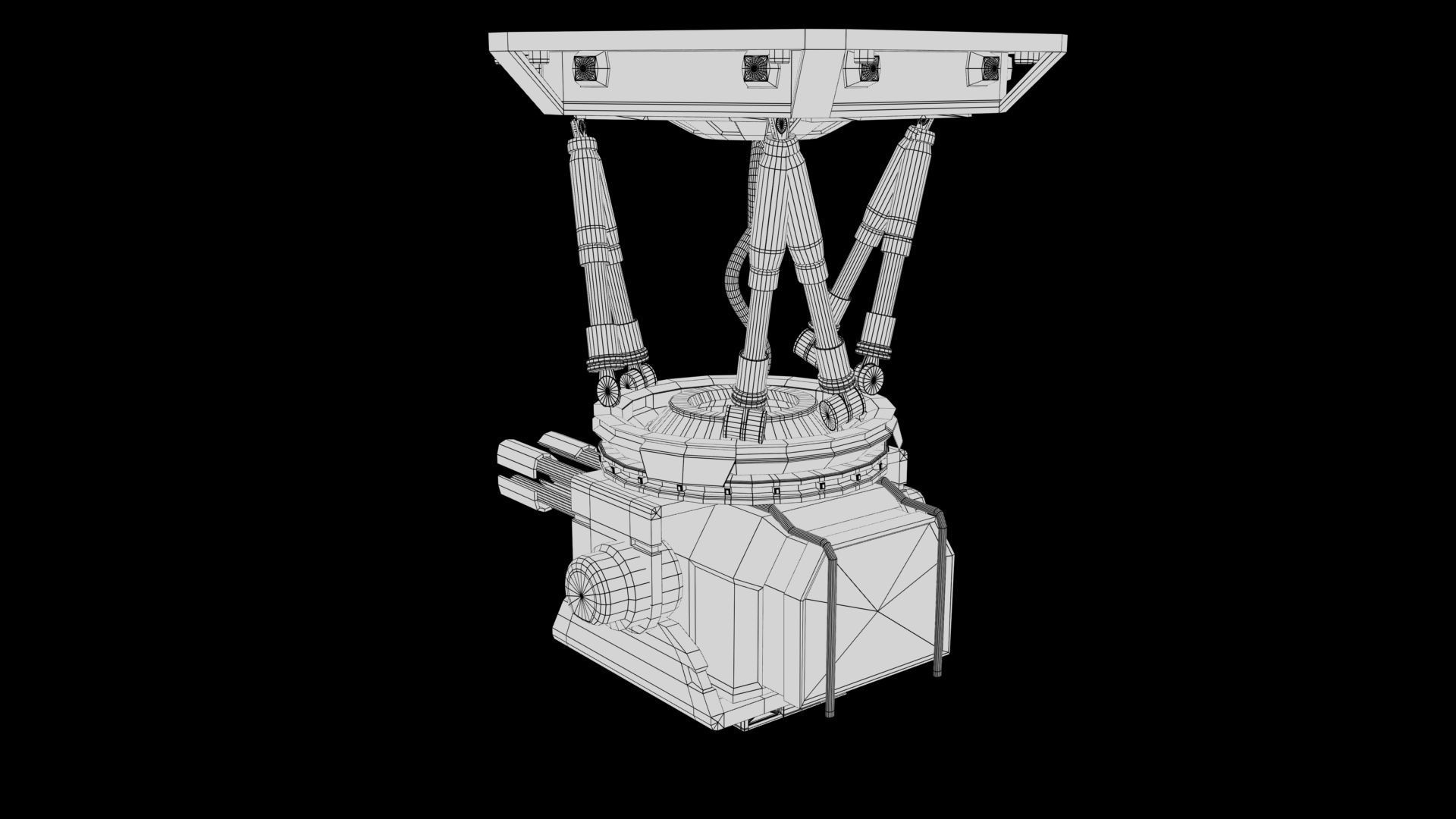 machine gun Low-poly 3D model_7