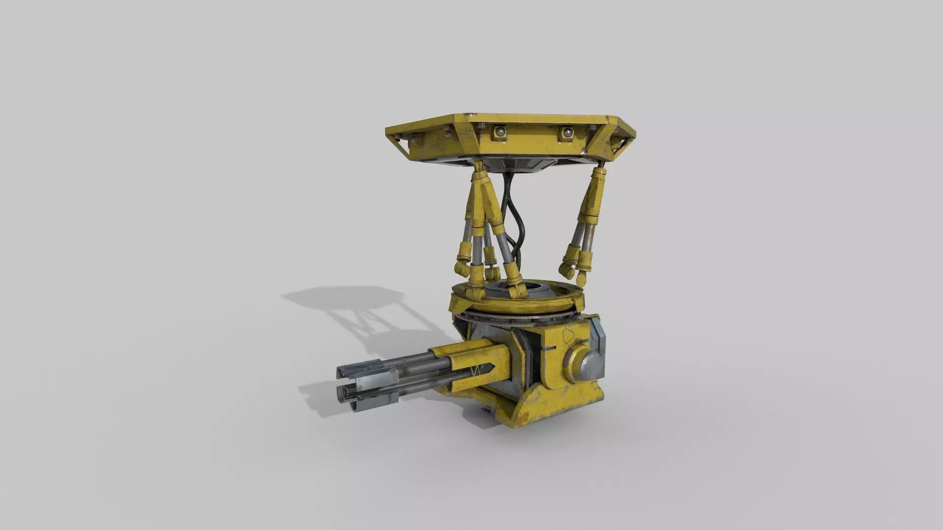 machine gun Low-poly 3D model_0