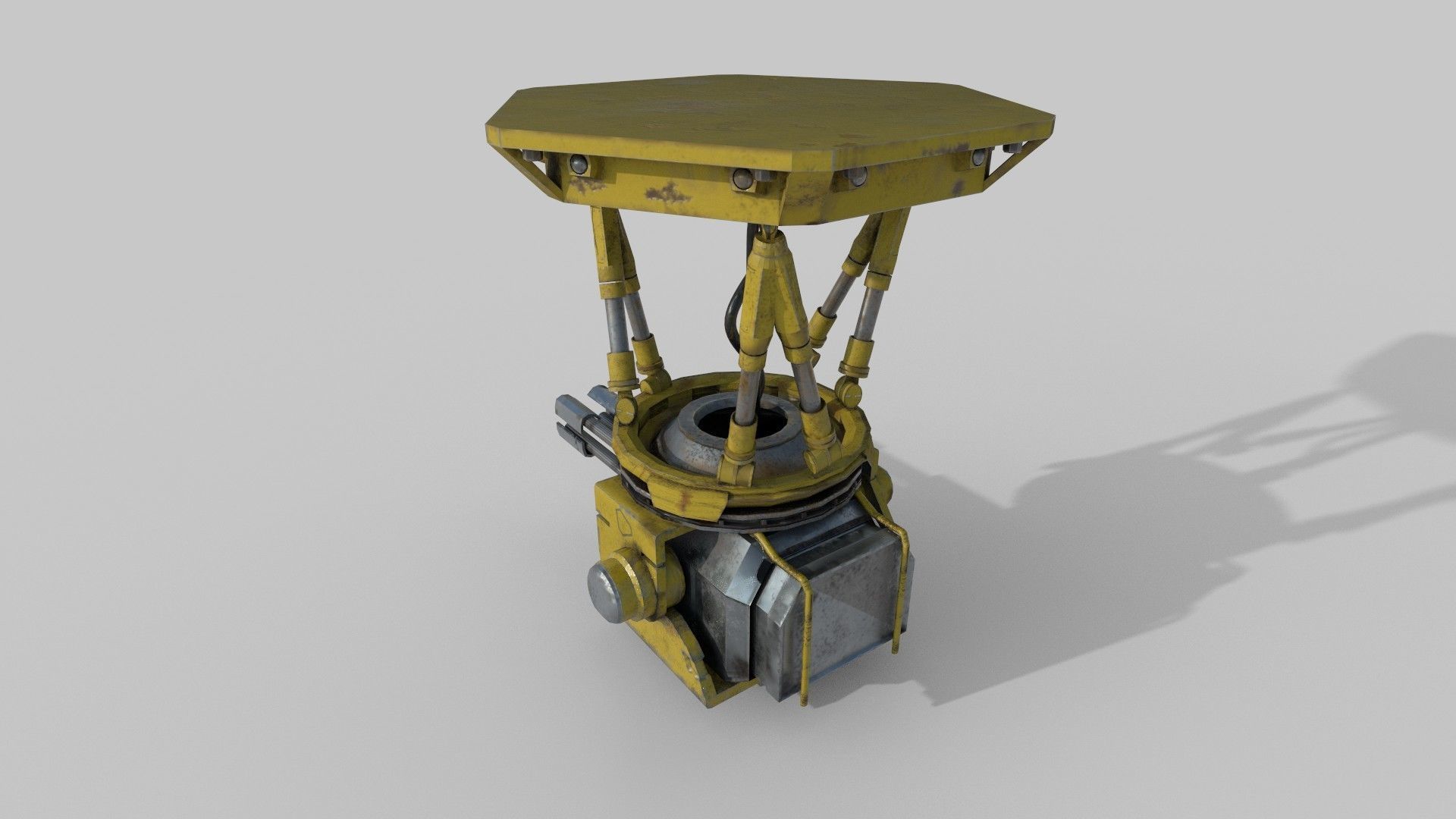 machine gun Low-poly 3D model_3