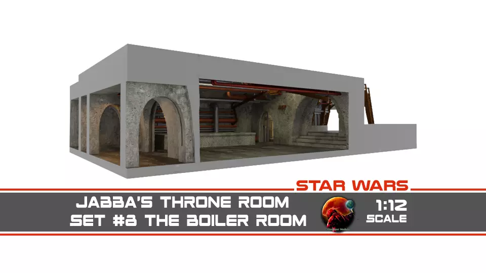 Jabbas Throne Room - Set 8 - Boiler Room 1-12 scale Blackseries  3D print model_0