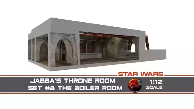Jabbas Throne Room - Set 8 - Boiler Room 1-12 scale Blackseries  3D print model