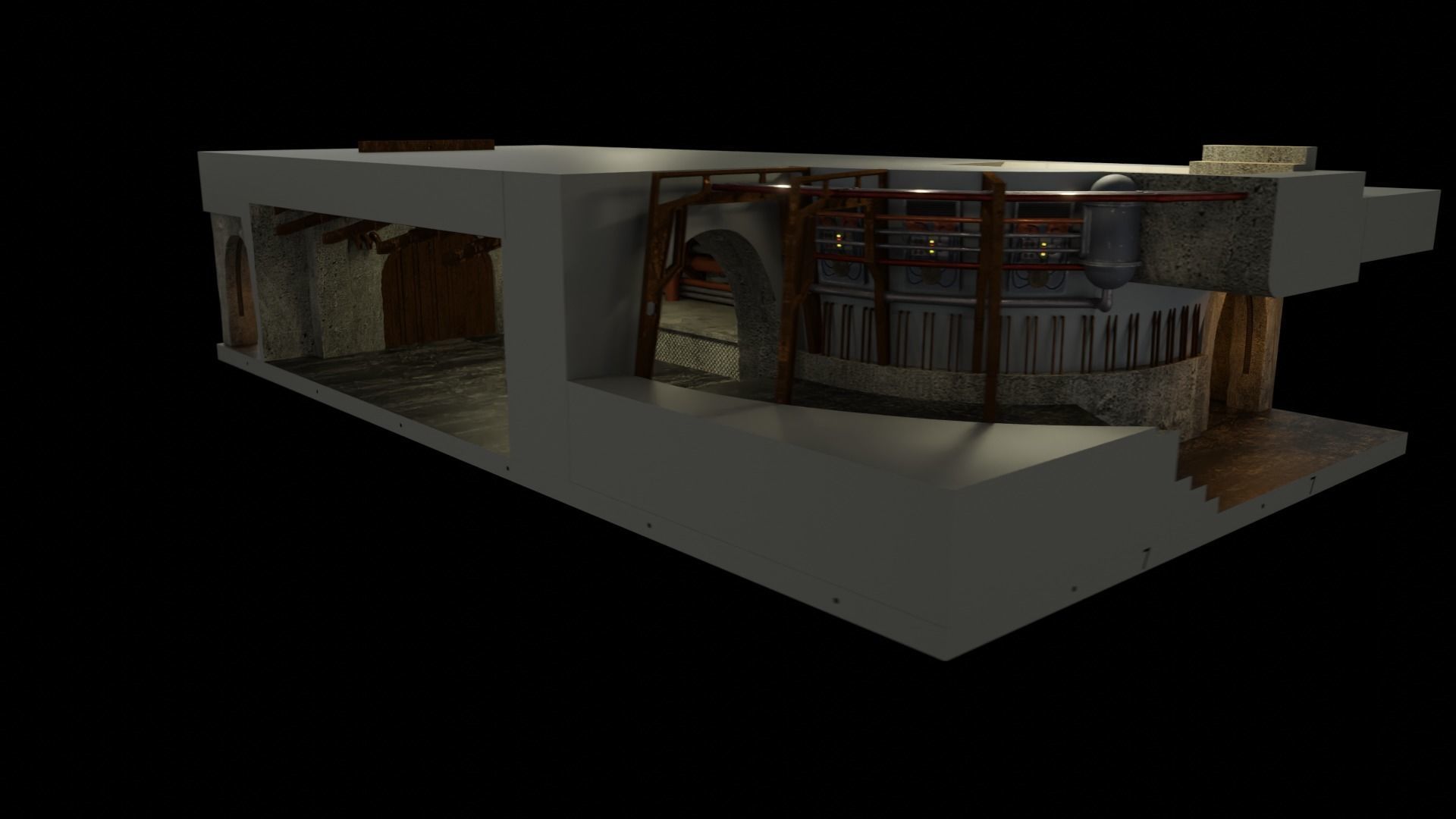 Jabbas Throne Room - Set 8 - Boiler Room 1-12 scale Blackseries  3D print model_29