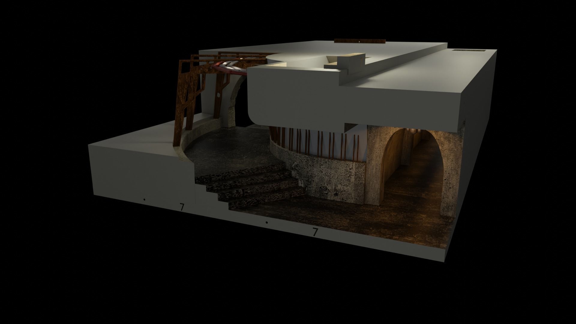 Jabbas Throne Room - Set 8 - Boiler Room 1-12 scale Blackseries  3D print model_28