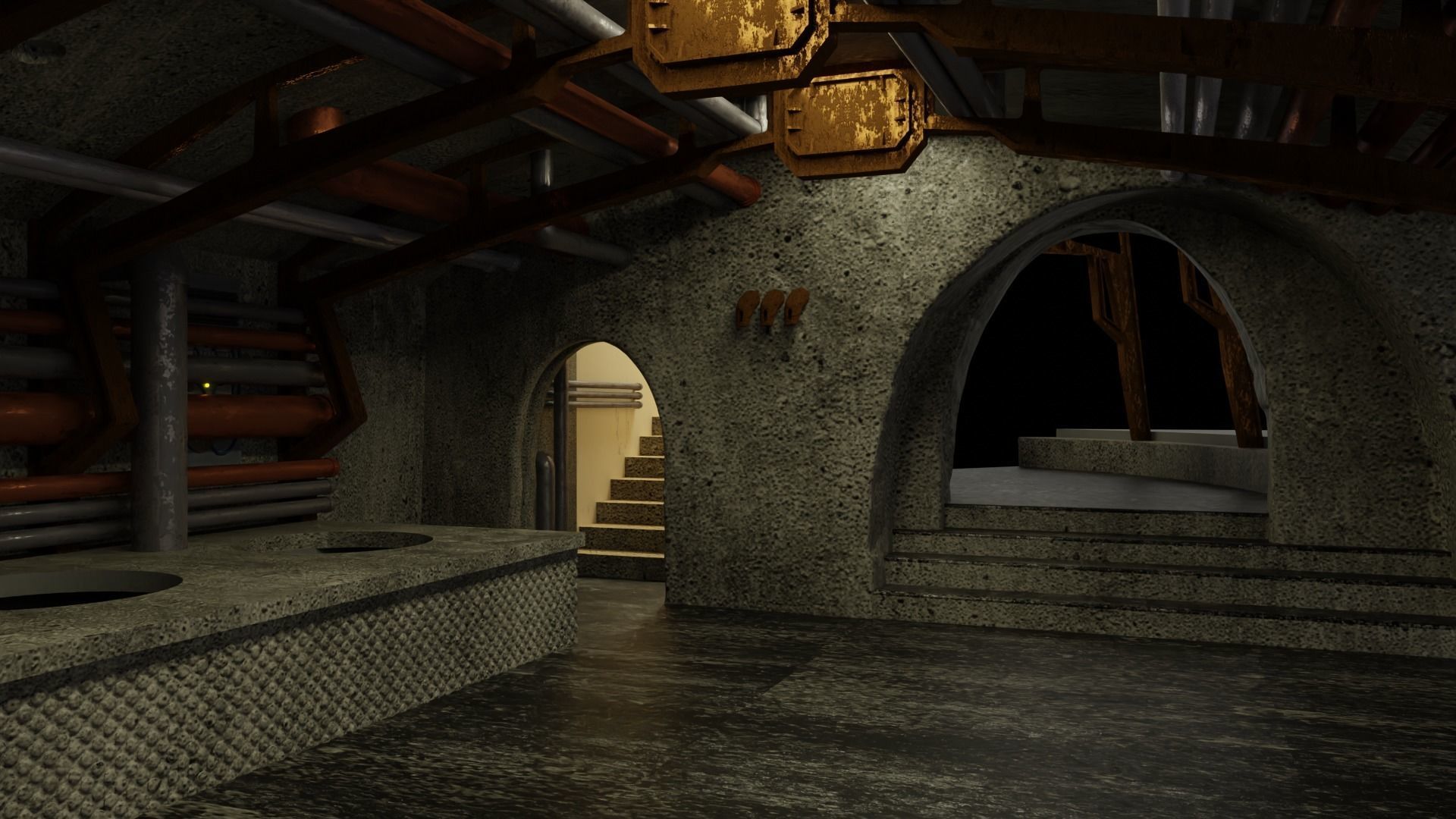 Jabbas Throne Room - Set 8 - Boiler Room 1-12 scale Blackseries  3D print model_18