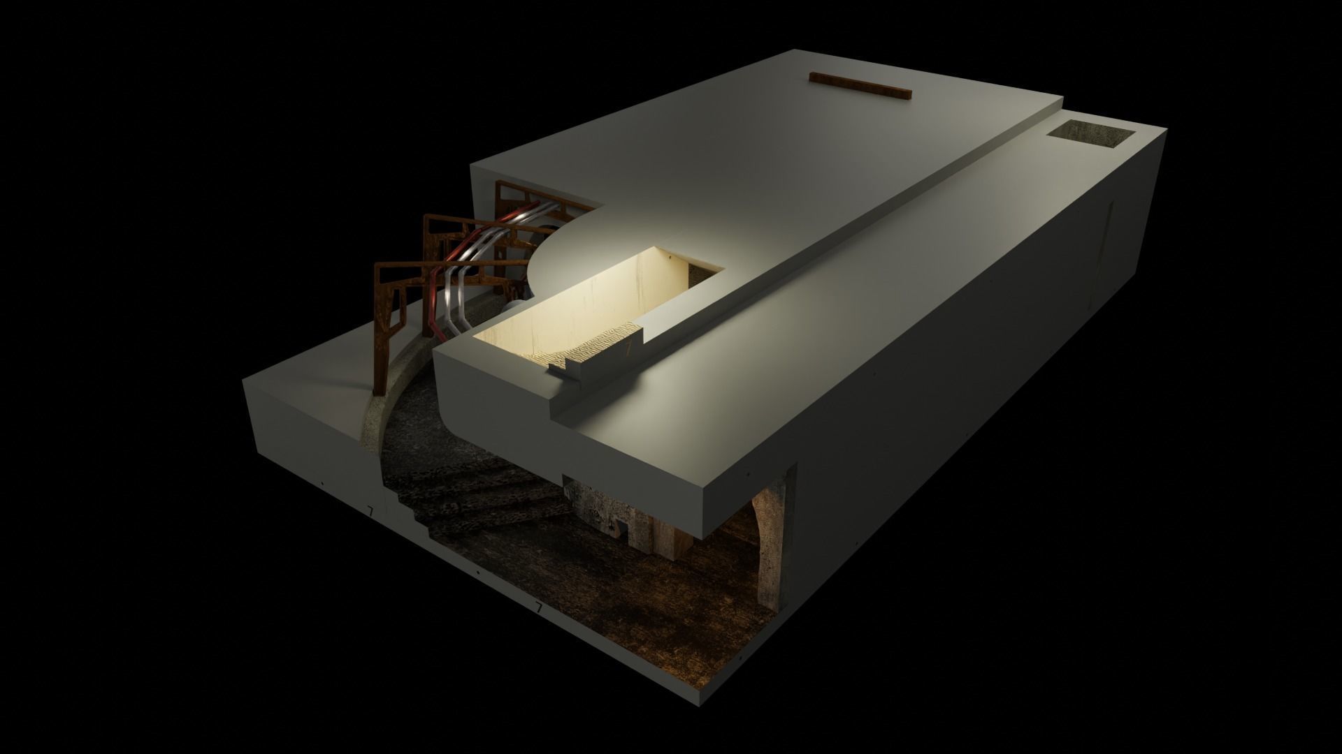 Jabbas Throne Room - Set 8 - Boiler Room 1-12 scale Blackseries  3D print model_16