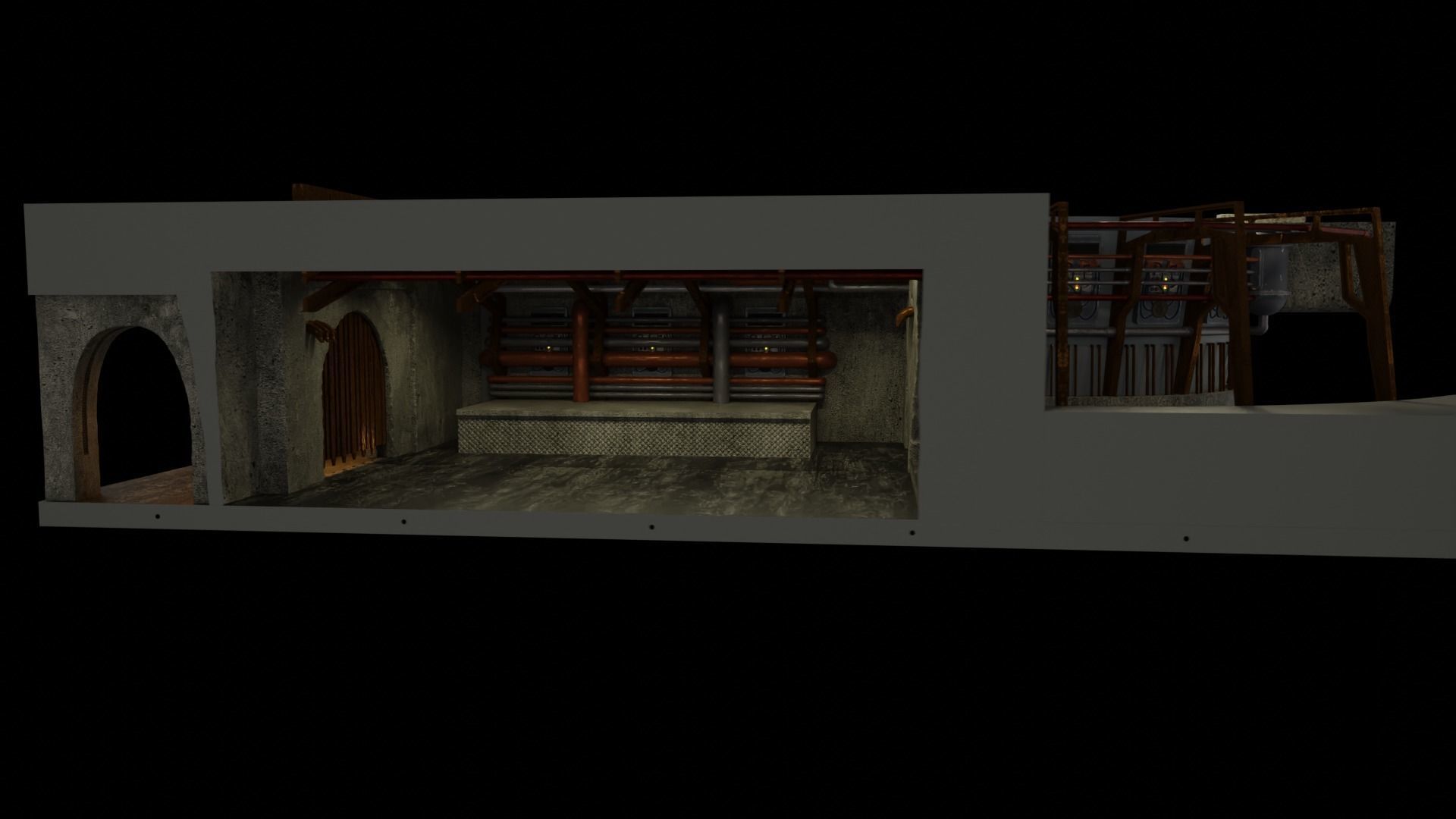 Jabbas Throne Room - Set 8 - Boiler Room 1-12 scale Blackseries  3D print model_30