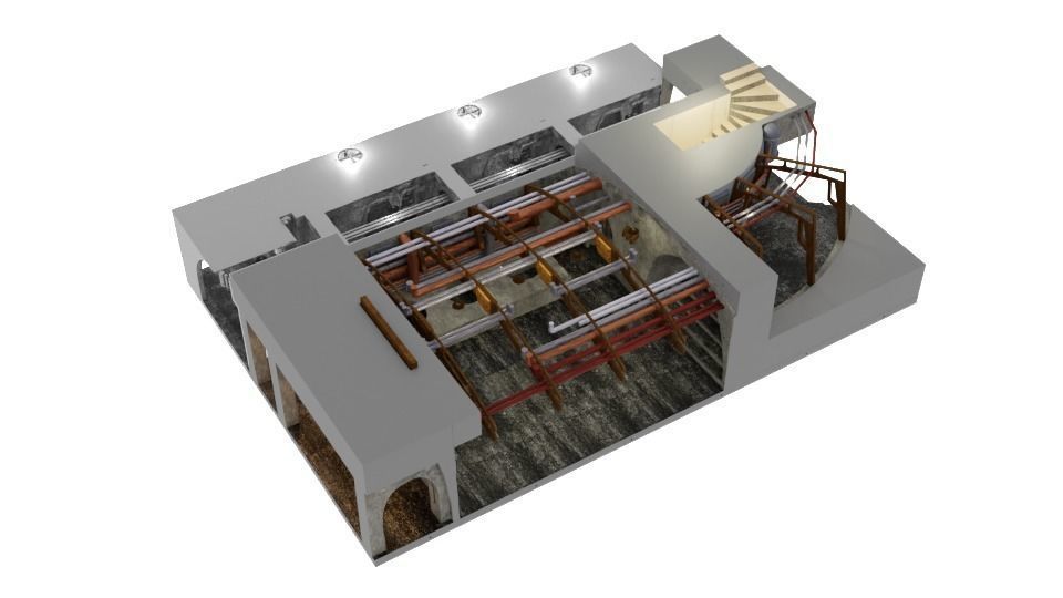 Jabbas Throne Room - Set 8 - Boiler Room 1-12 scale Blackseries  3D print model_8