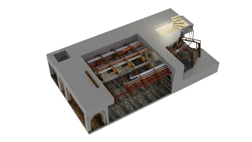 Jabbas Throne Room - Set 8 - Boiler Room 1-12 scale Blackseries  3D print model_7